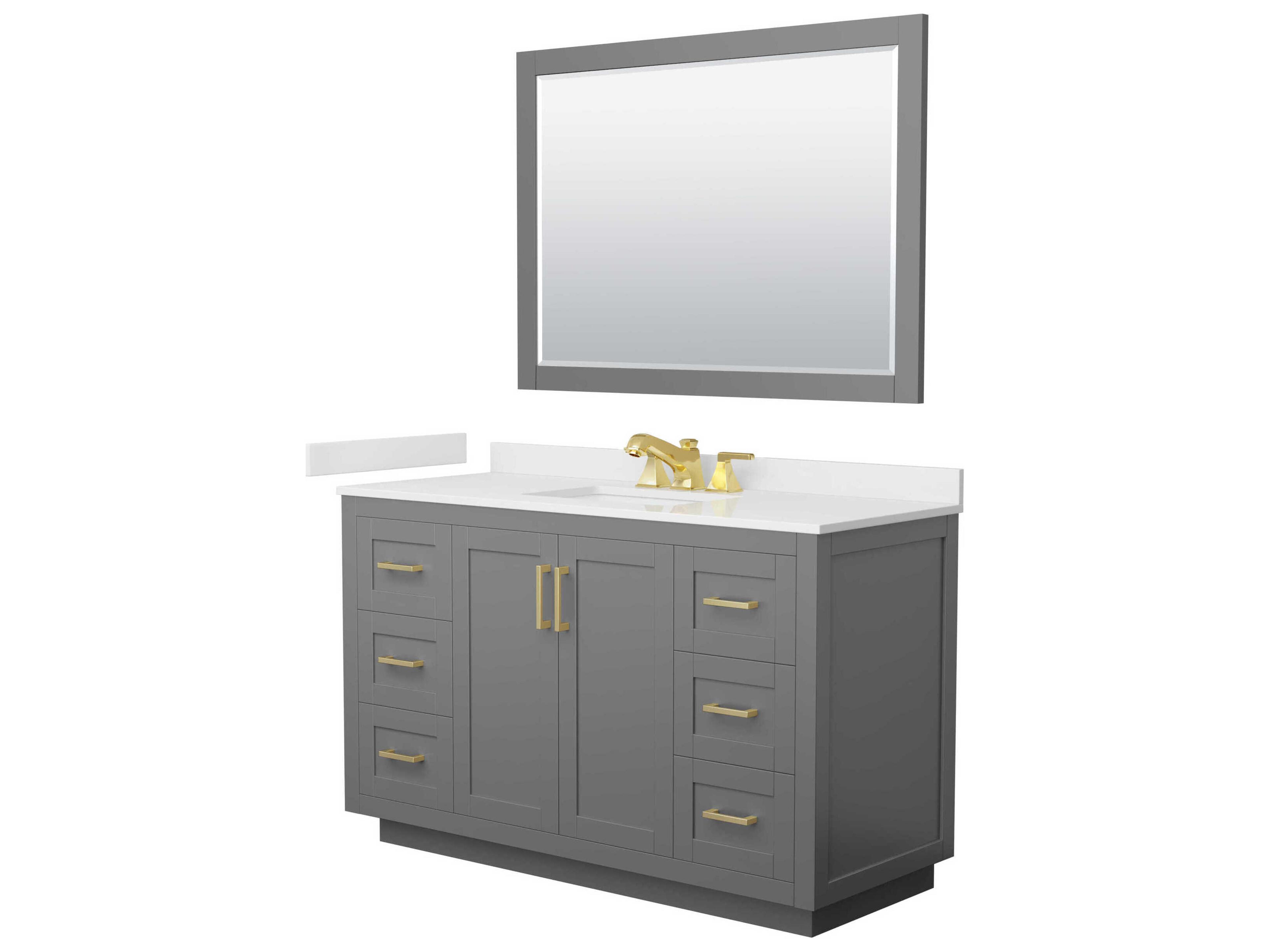 Wyndham Collection Miranda 54" Dark Gray Vanity with 46" Mirror