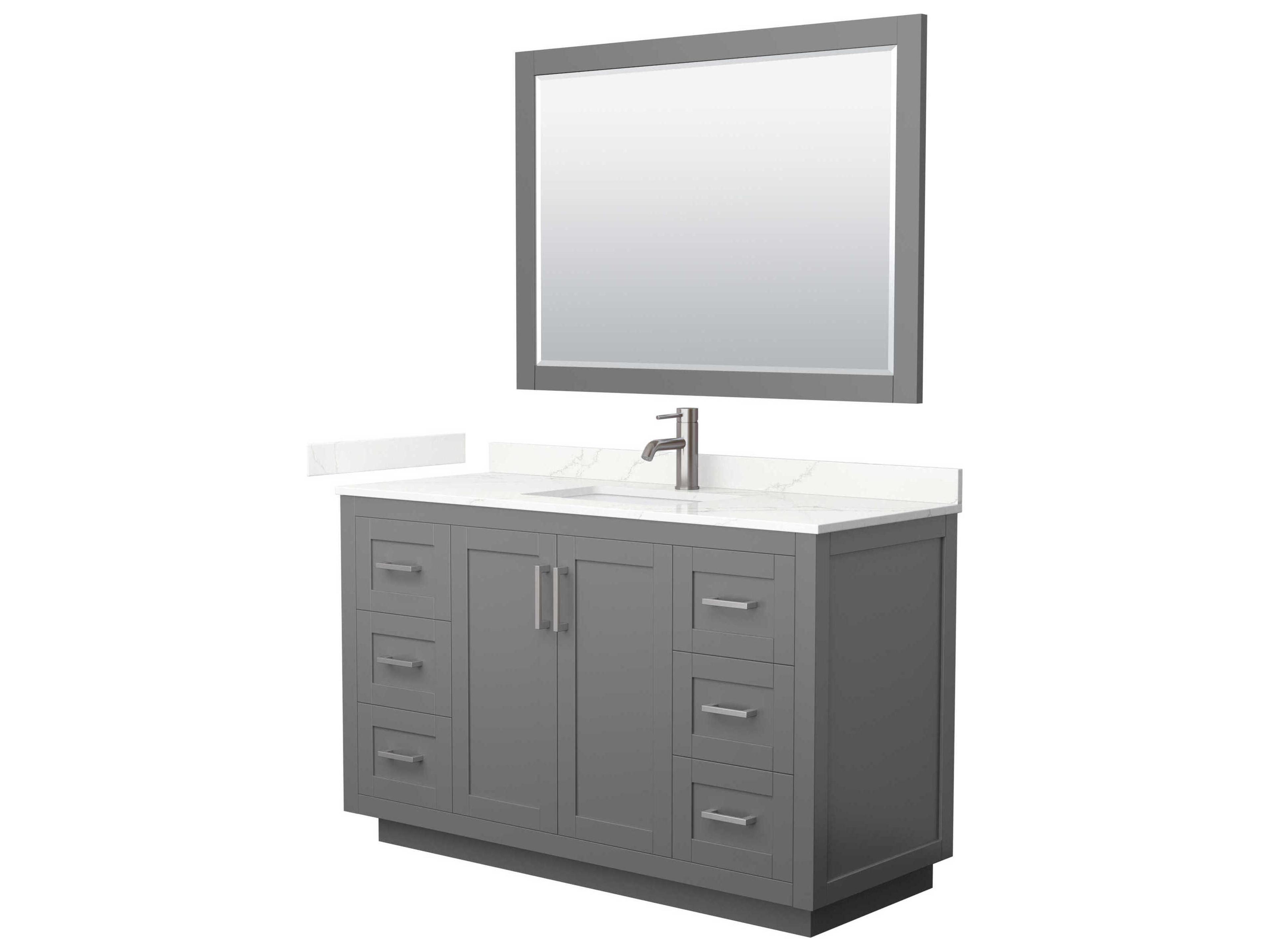 Wyndham Collection Miranda 54" Dark Gray Vanity with 46" Mirror