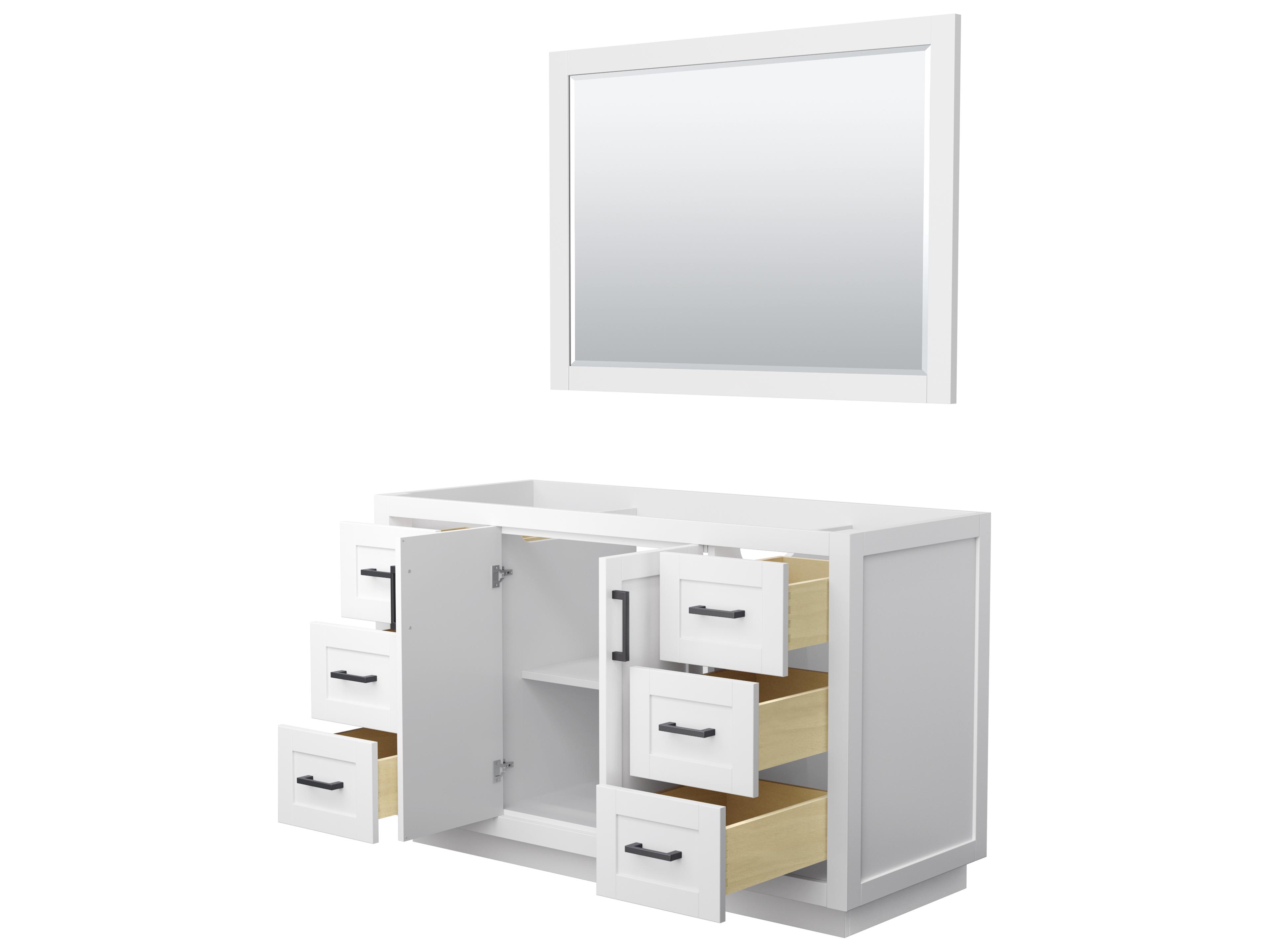 Wyndham Collection Miranda 53" White Vanity with 46" Mirror