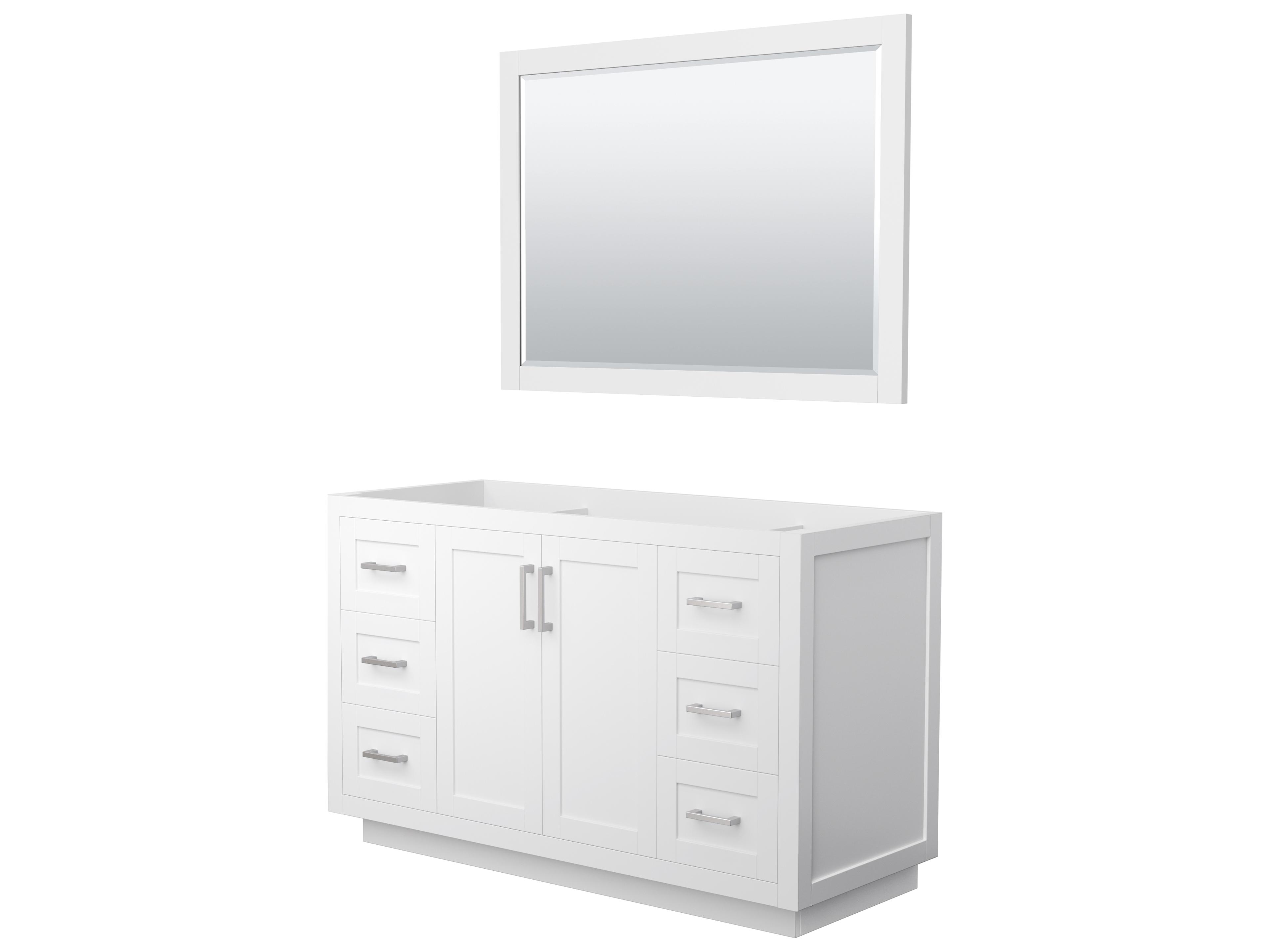 Wyndham Collection Miranda 53" White Vanity with 46" Mirror