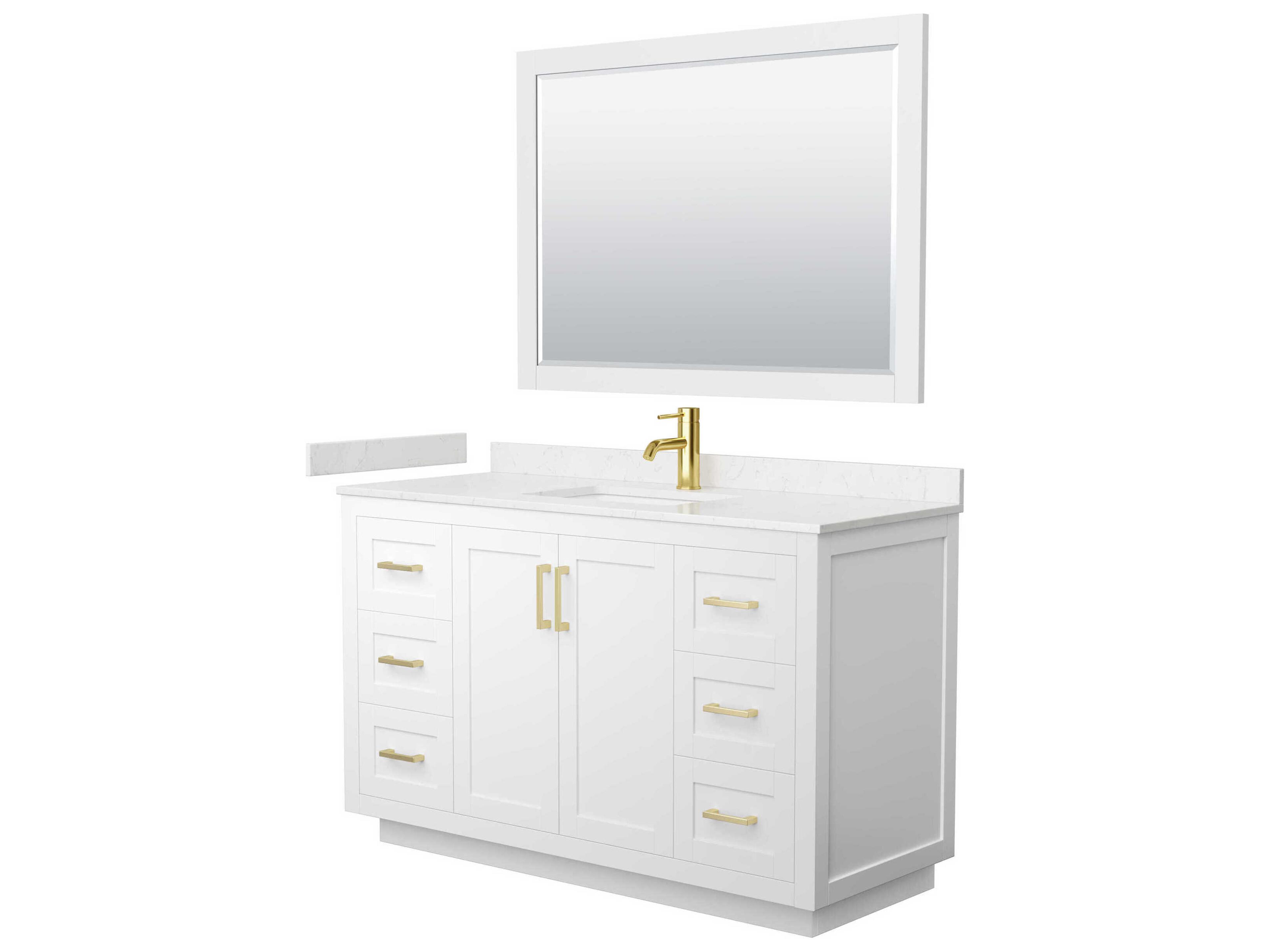 Wyndham Collection Miranda 54" White Vanity with 46" Mirror
