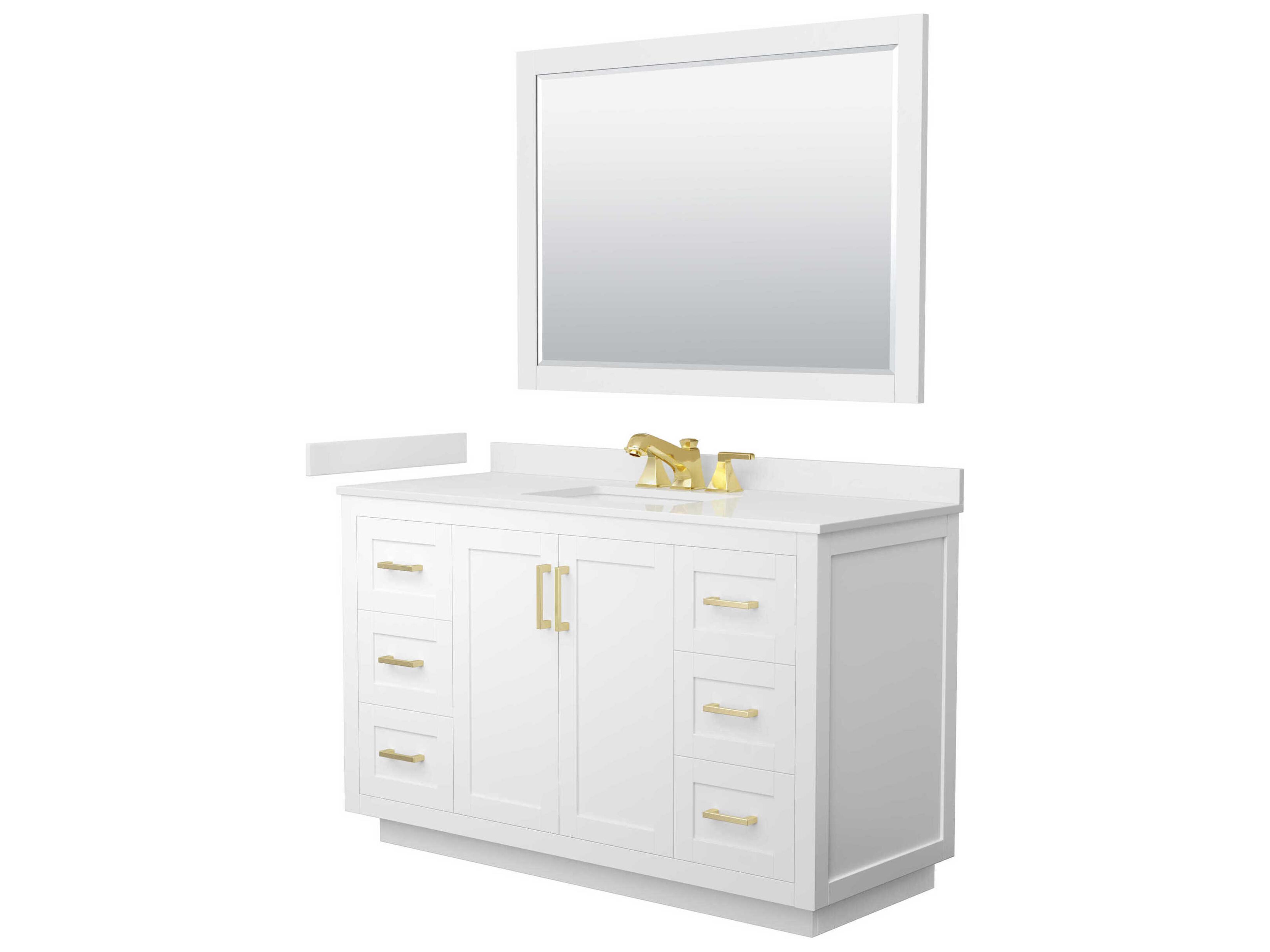 Wyndham Collection Miranda 54" White Vanity with 46" Mirror