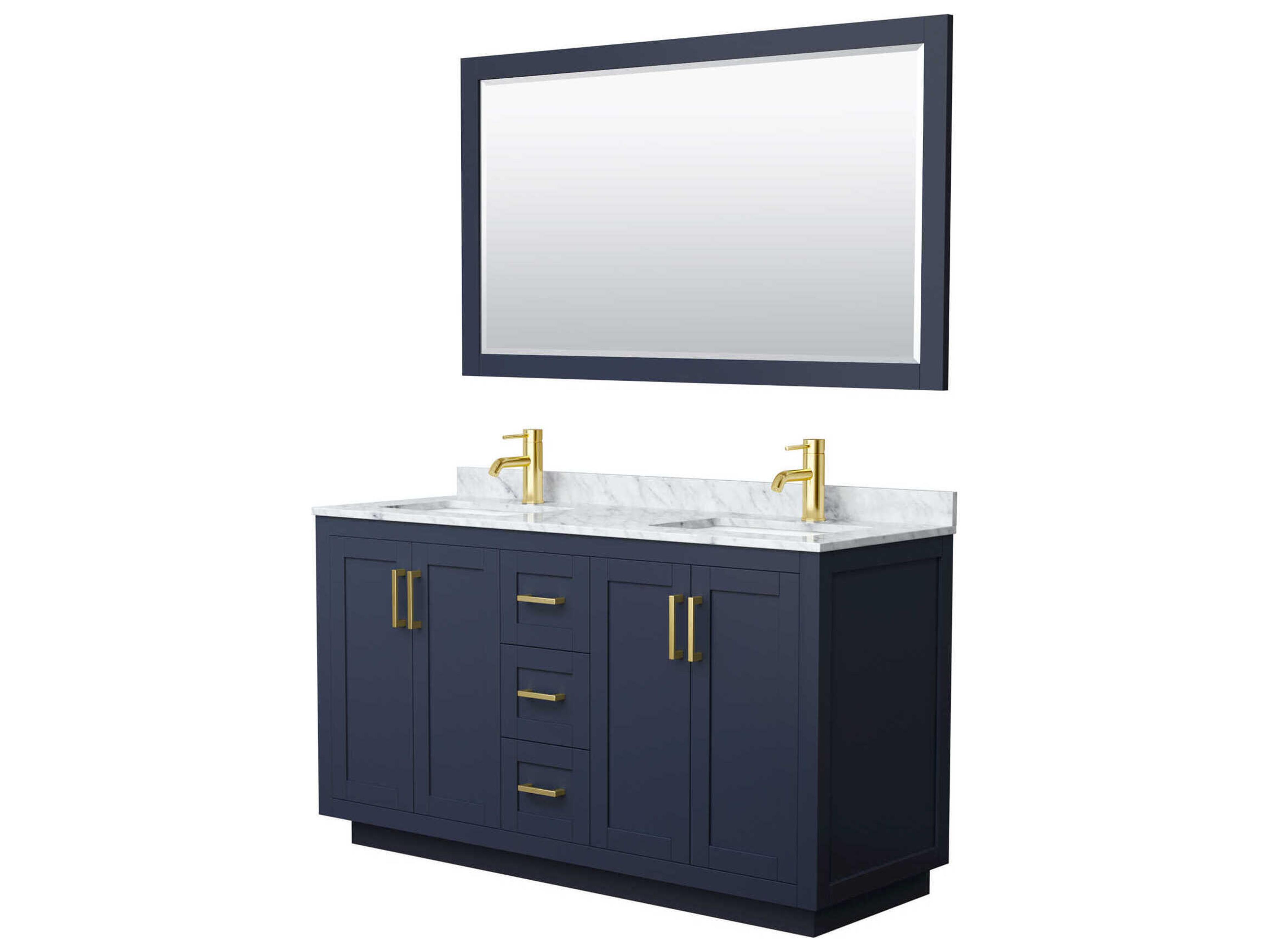 Wyndham Collection Miranda 60" Dark Blue Vanity with 58" Mirror