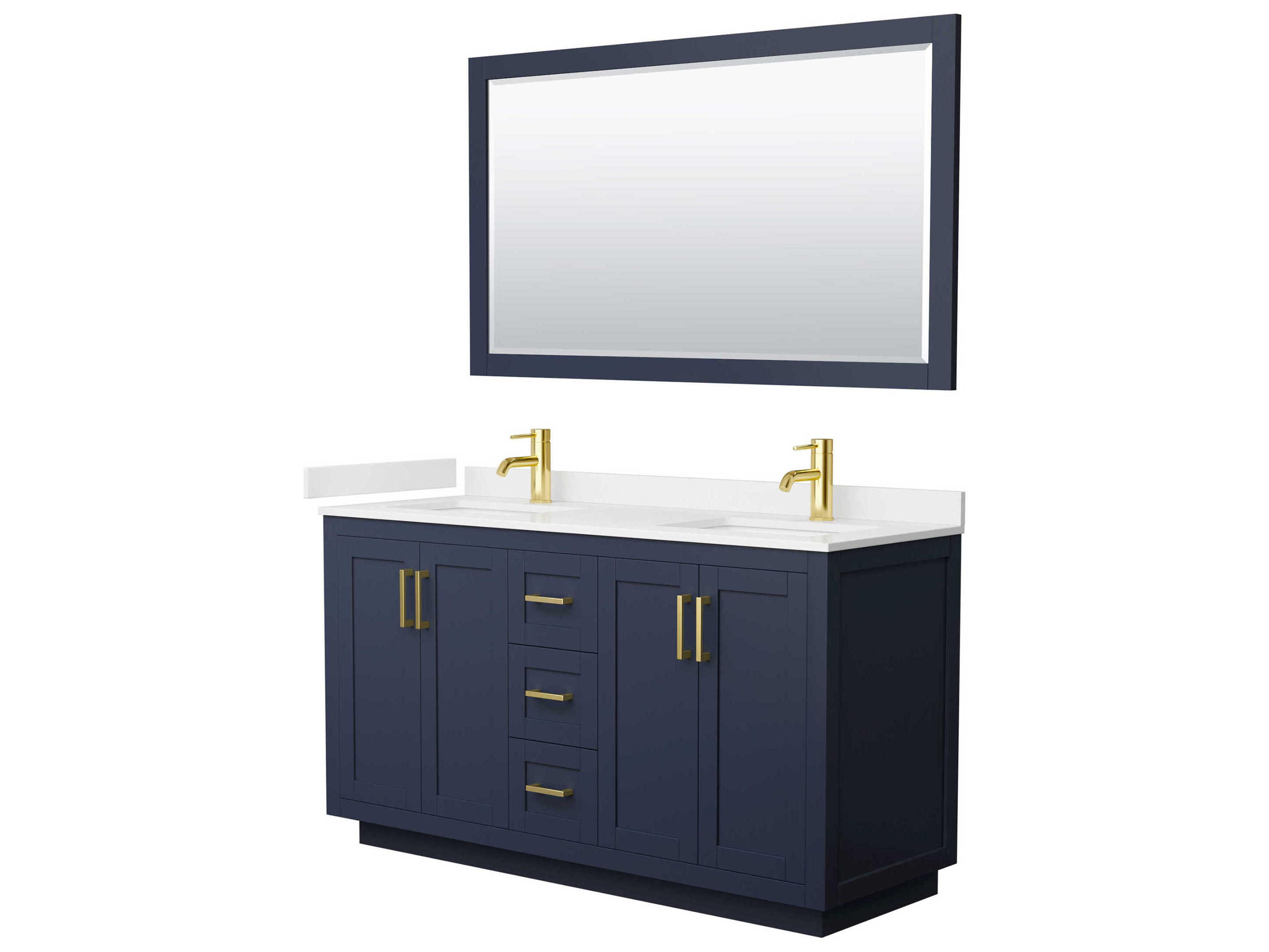 Wyndham Collection Miranda 60" Dark Blue Vanity with 58" Mirror