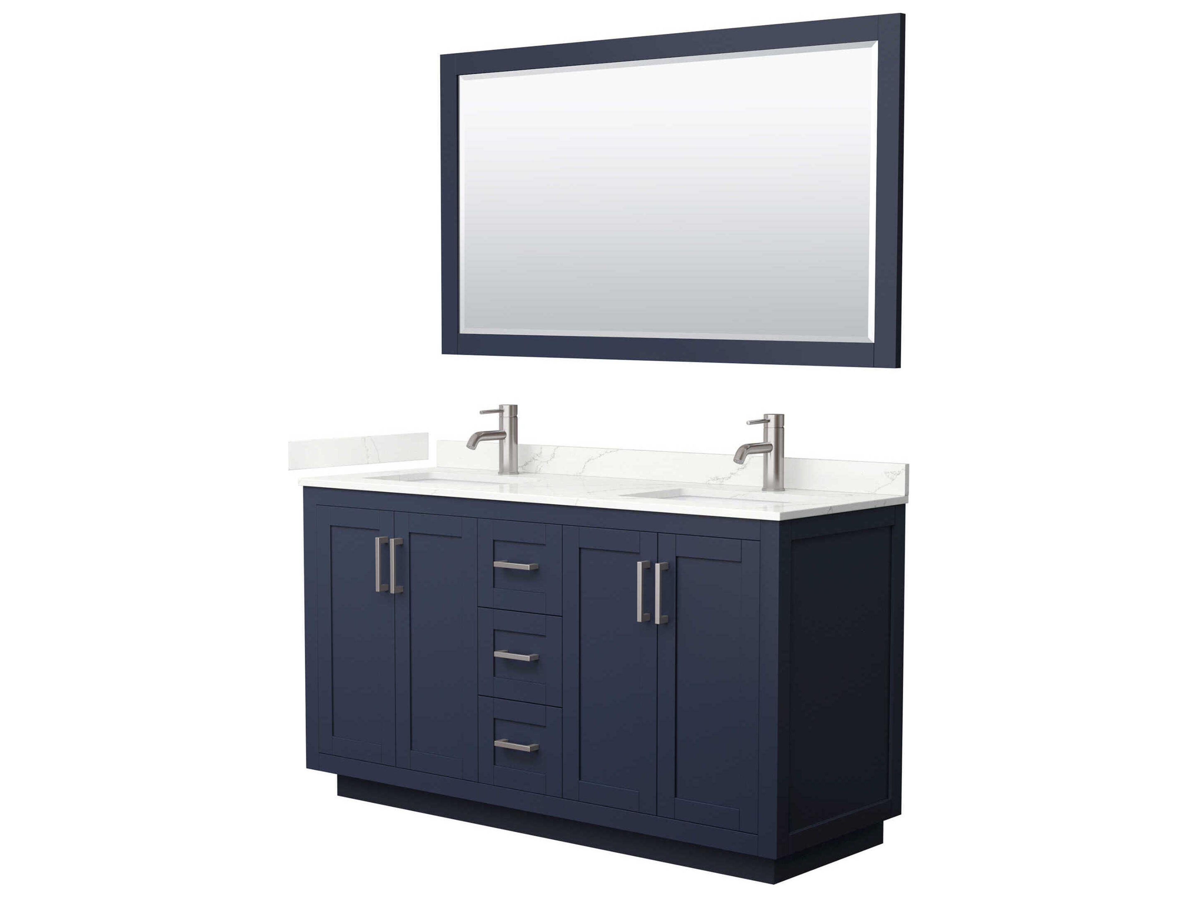 Wyndham Collection Miranda 60" Dark Blue Vanity with 58" Mirror
