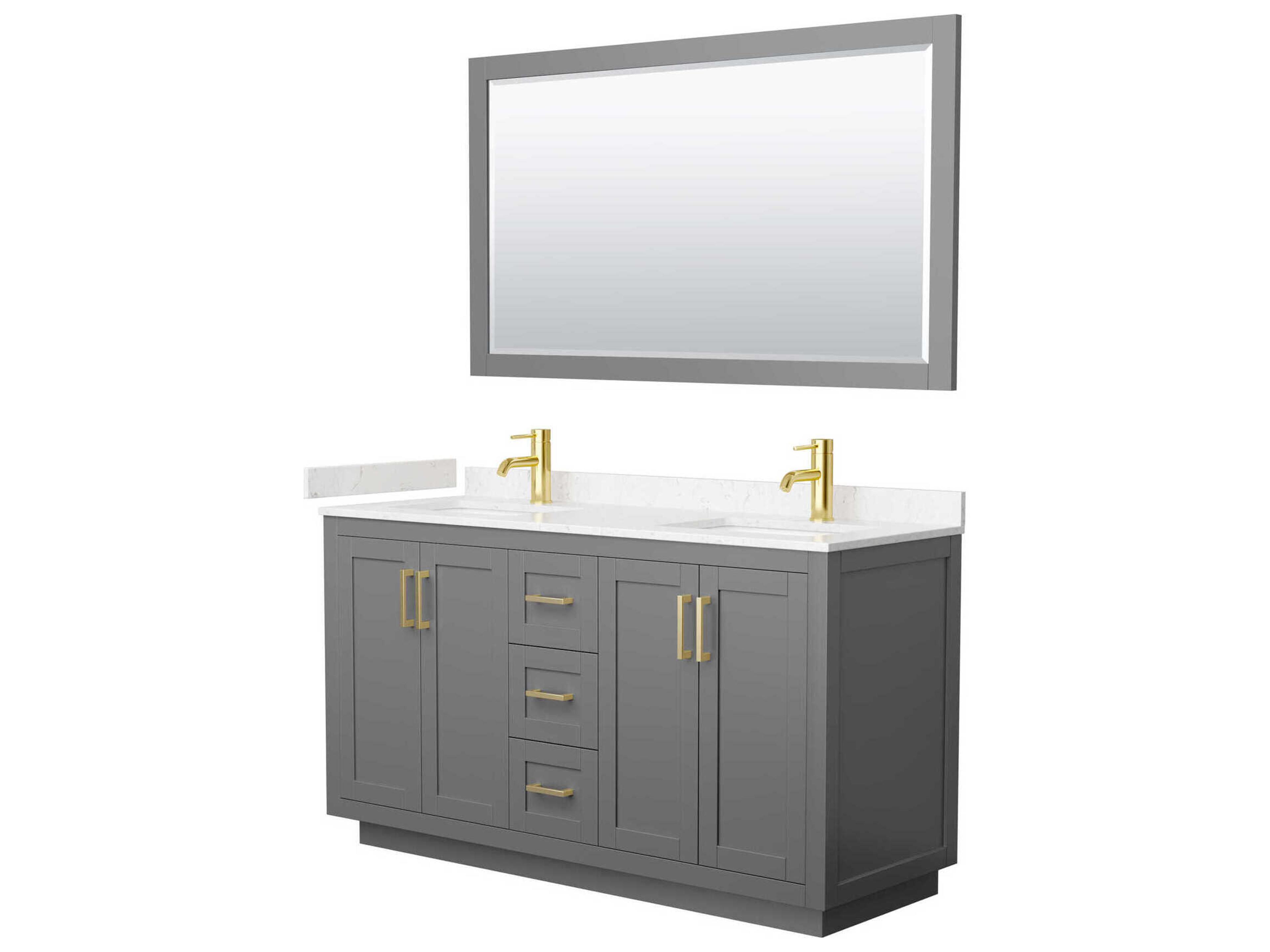 Wyndham Collection Miranda 60" Dark Gray Vanity with 58" Mirror