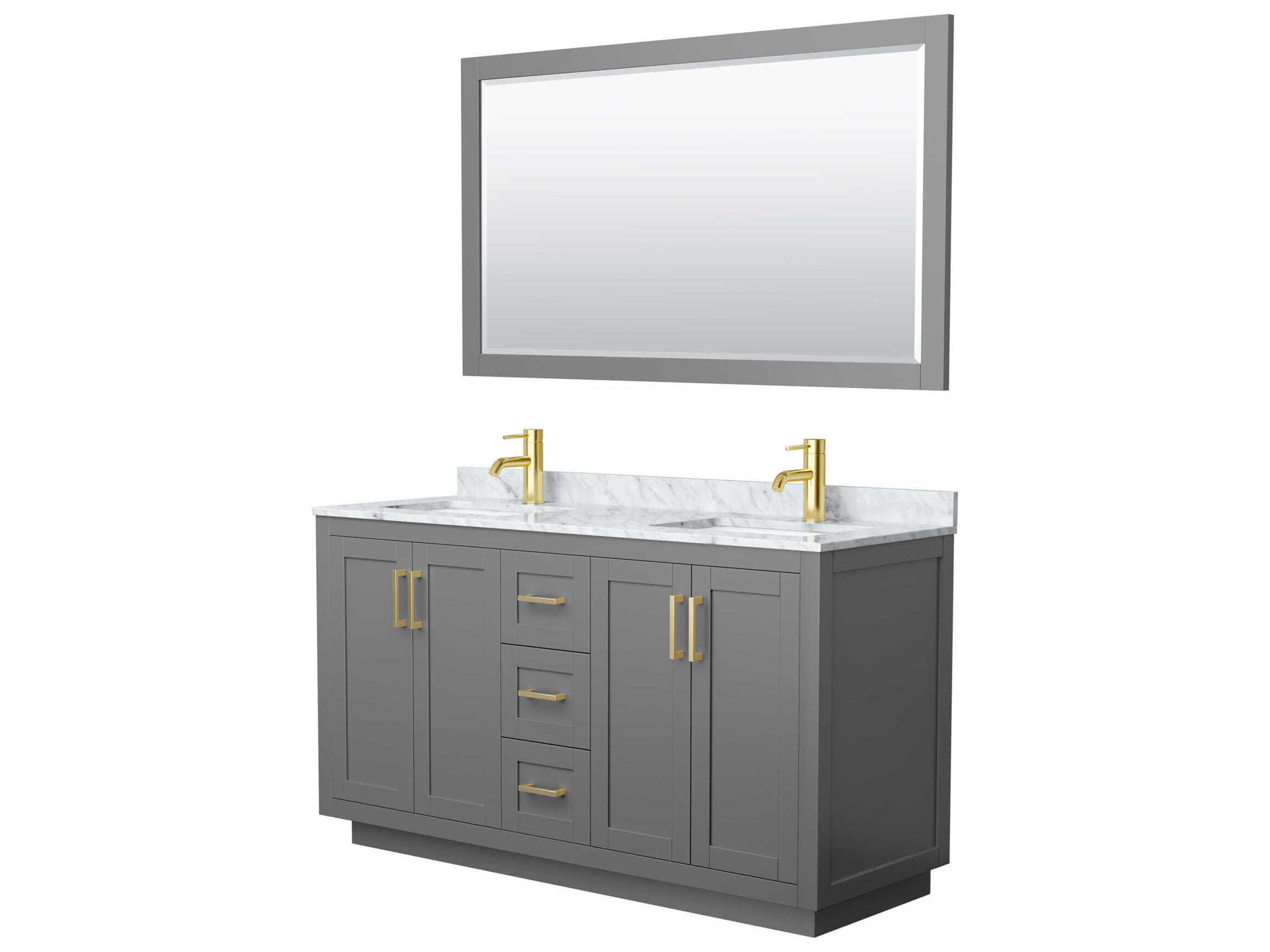 Wyndham Collection Miranda 60" Dark Gray Vanity with 58" Mirror