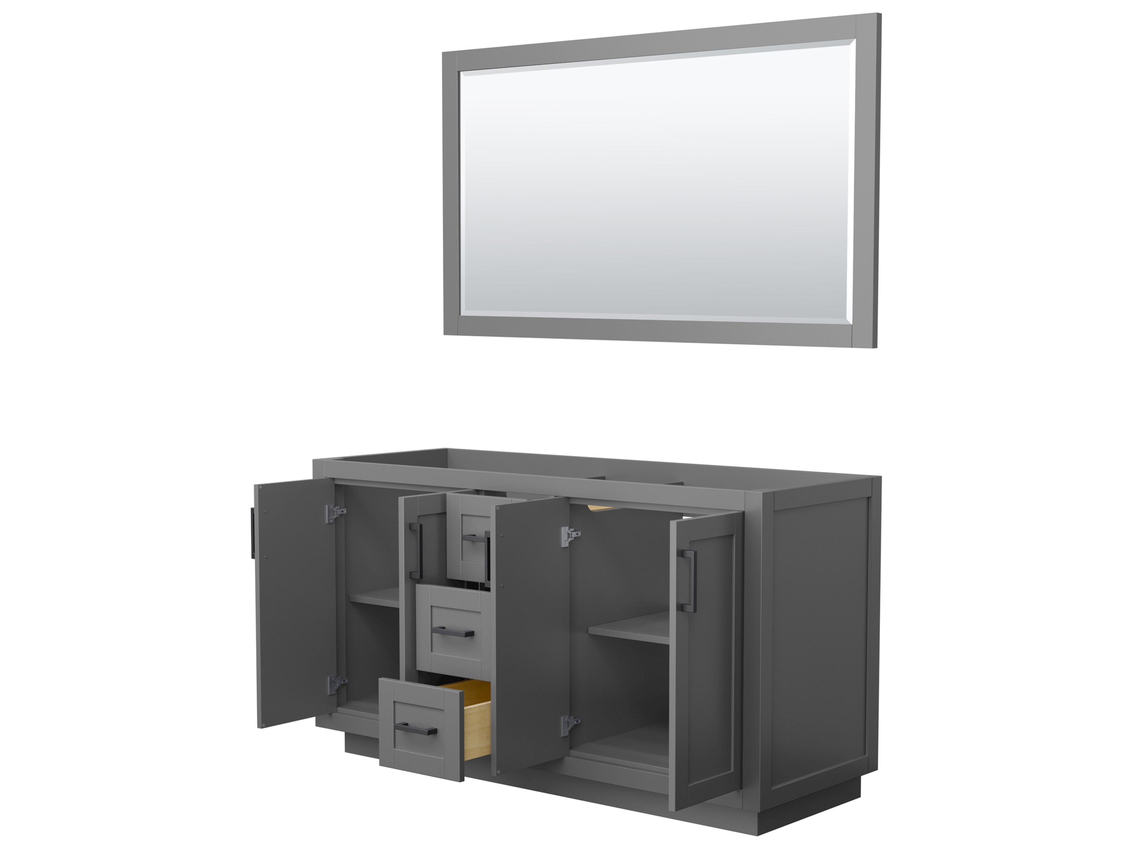 Wyndham Collection Miranda 59" Dark Gray Vanity with 58" Mirror