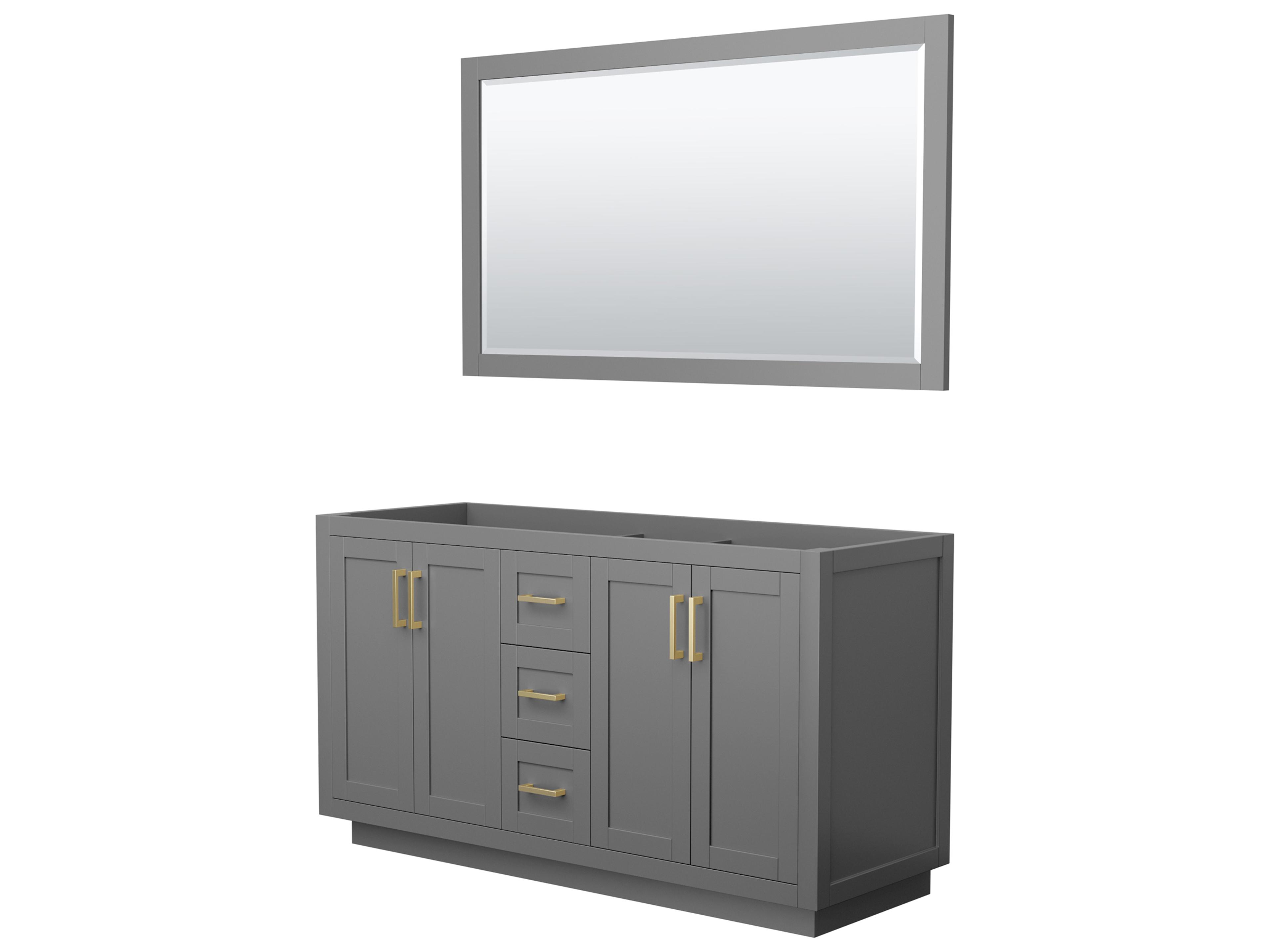 Wyndham Collection Miranda 59" Dark Gray Vanity with 58" Mirror
