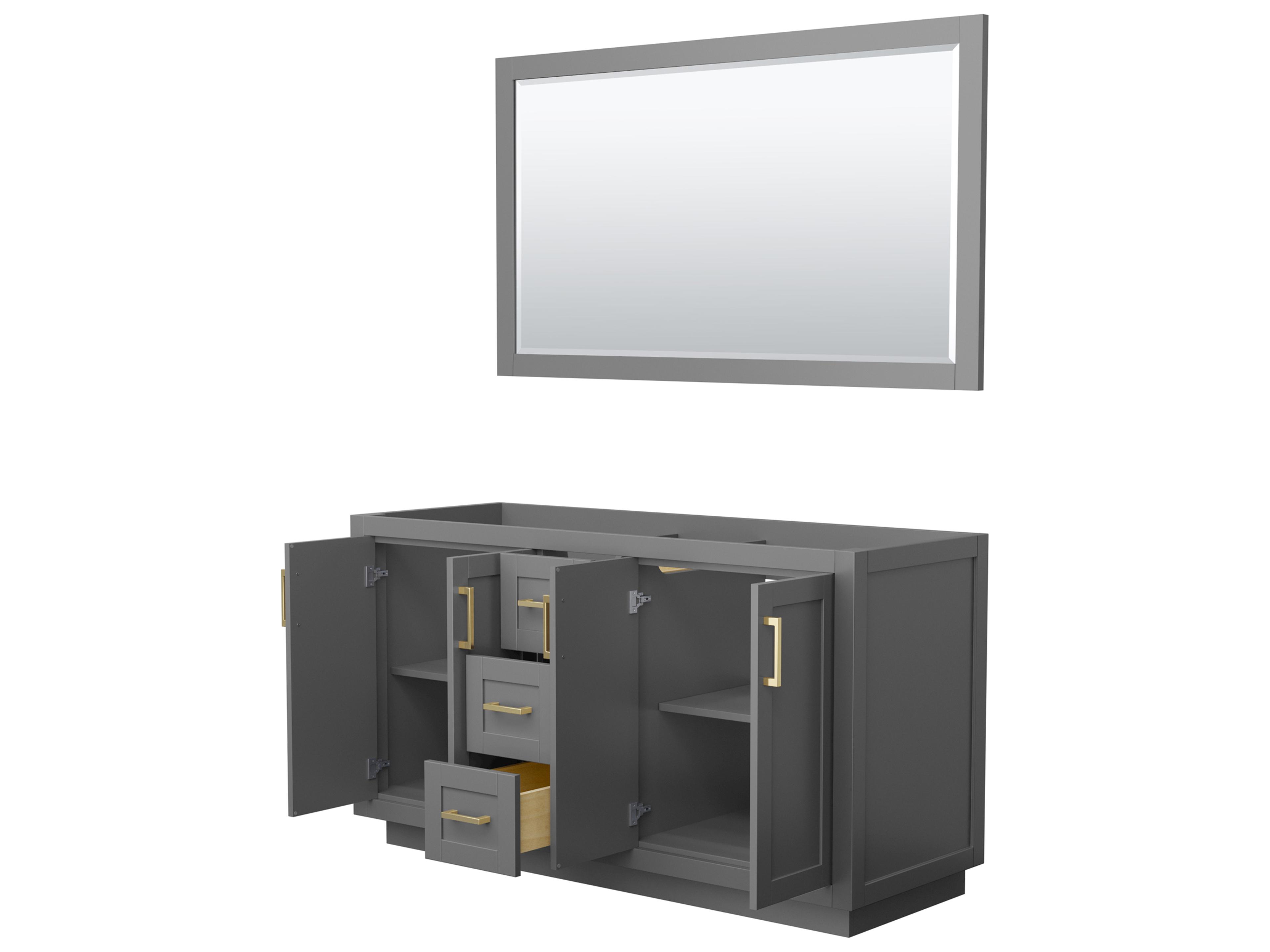 Wyndham Collection Miranda 59" Dark Gray Vanity with 58" Mirror