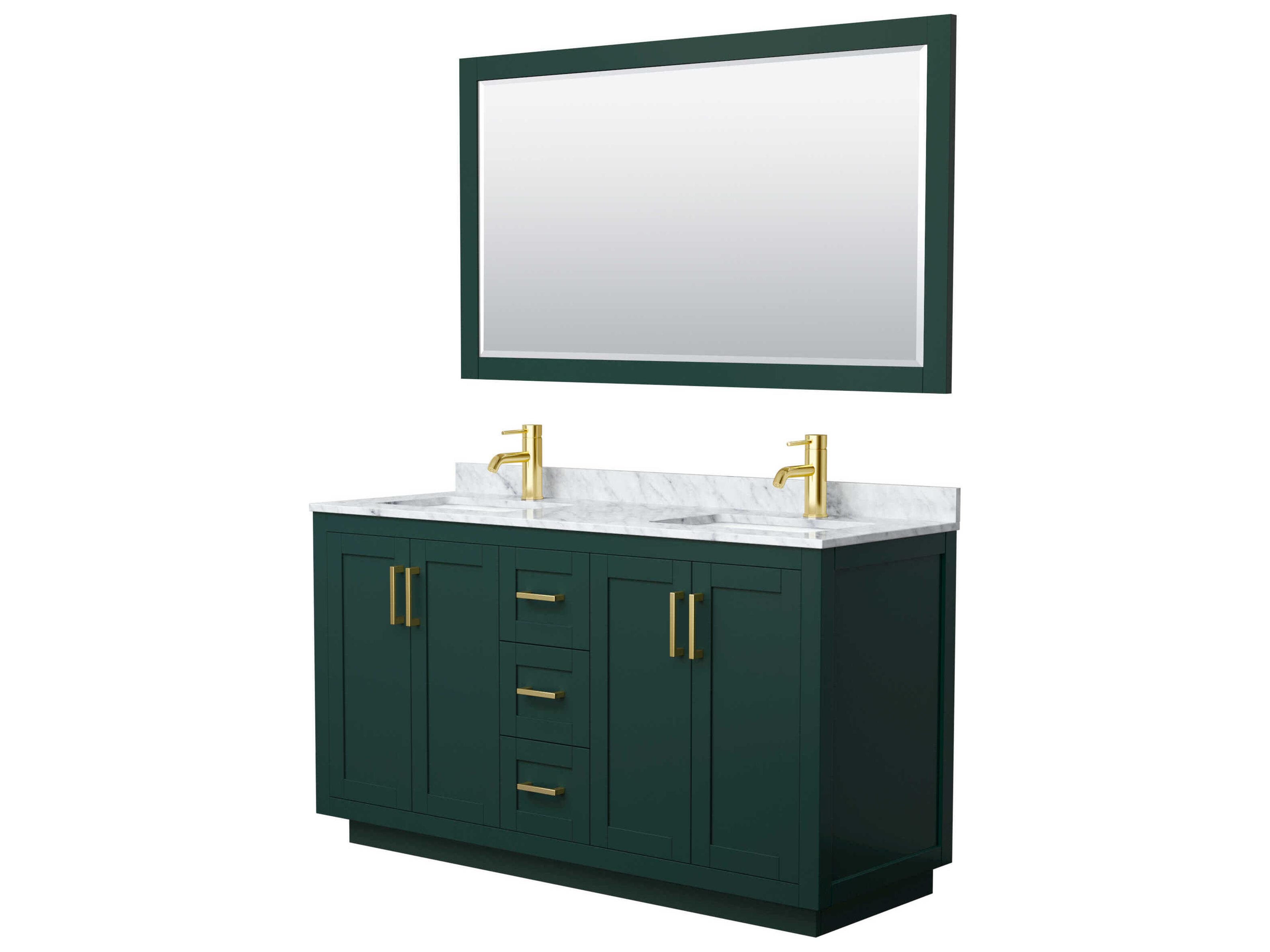 Wyndham Collection Miranda 60" Green Vanity with 58" Mirror