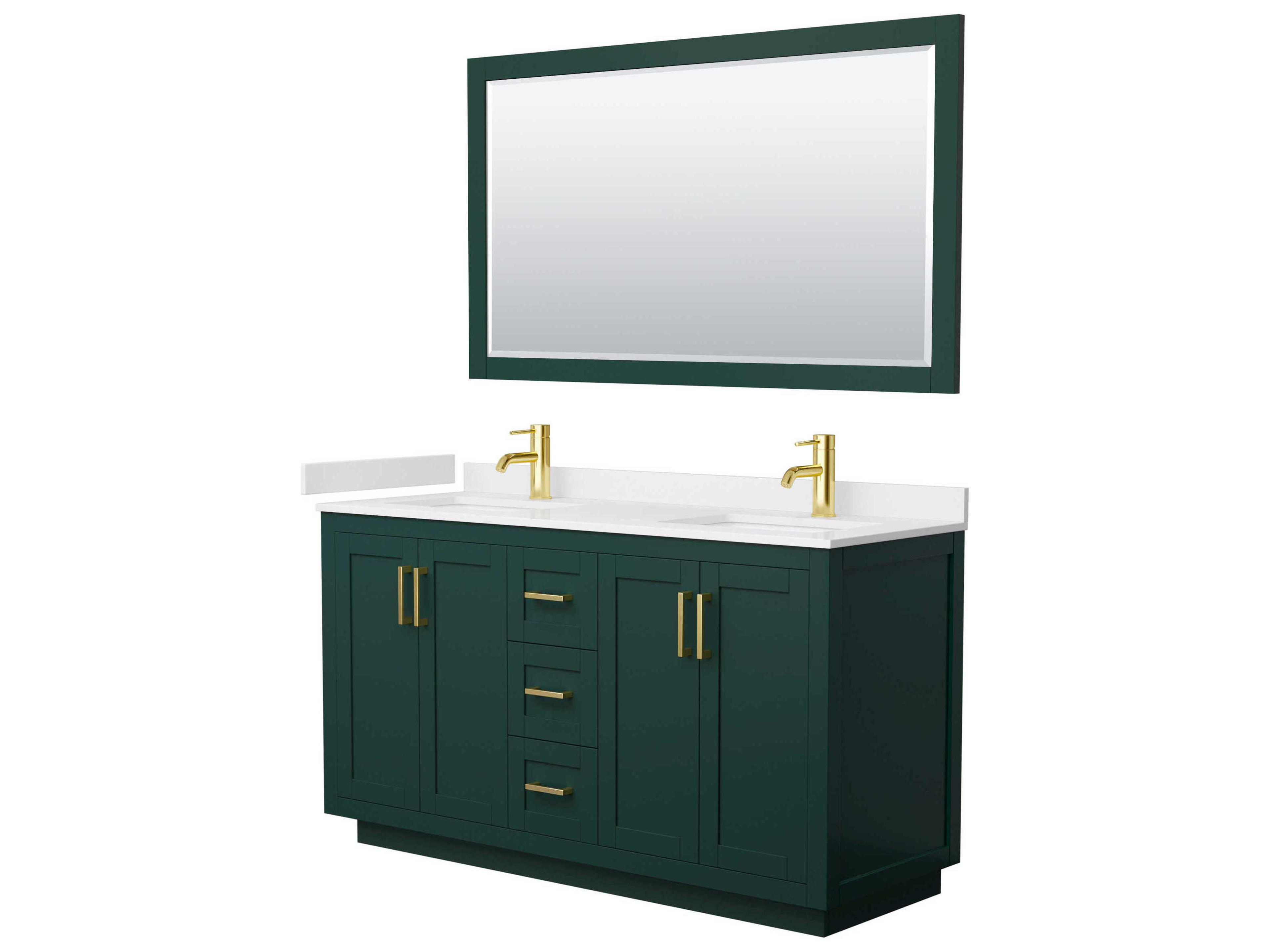 Wyndham Collection Miranda 60" Green Vanity with 58" Mirror