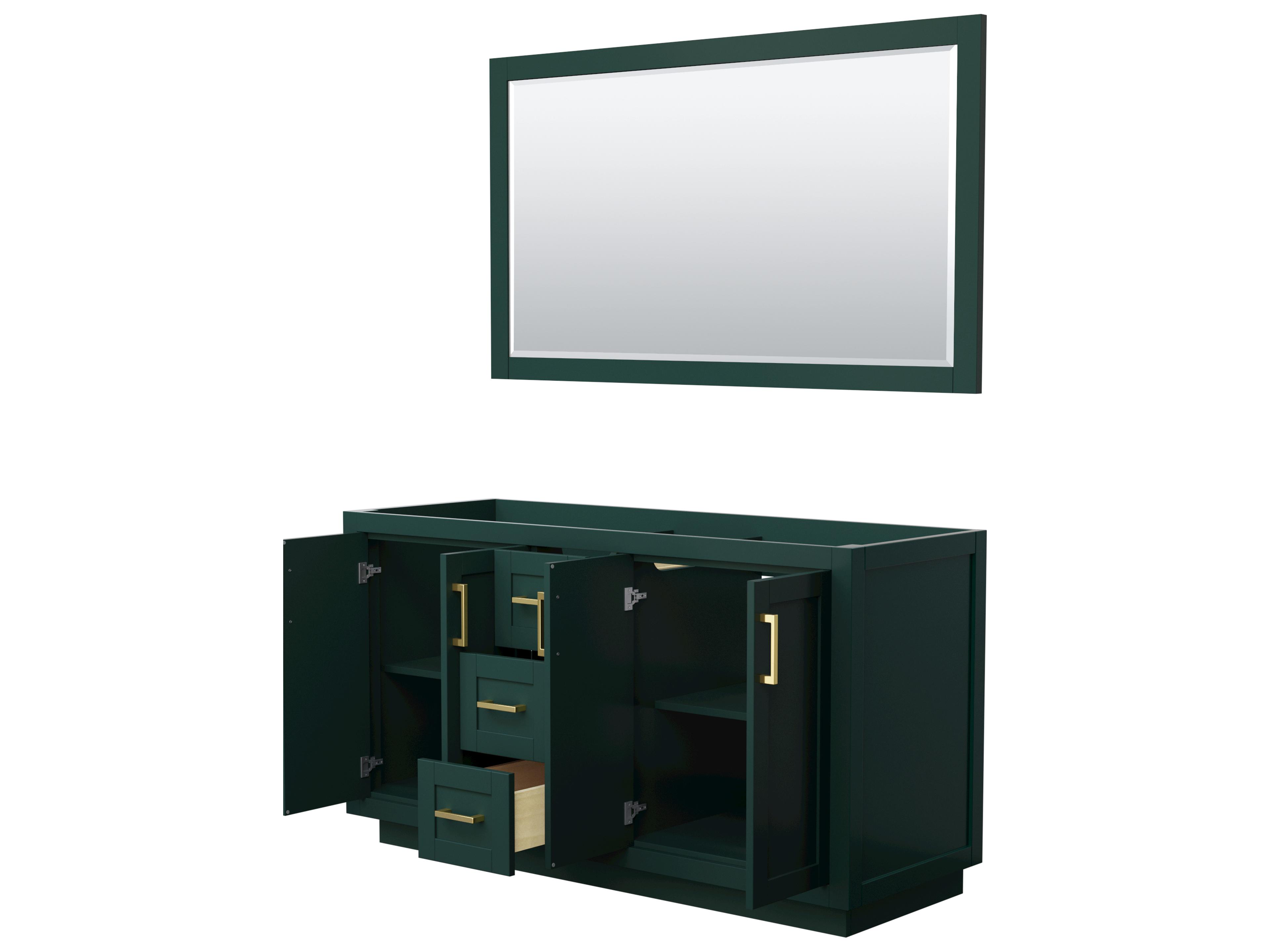 Wyndham Collection Miranda 59" Green Vanity with 58" Mirror
