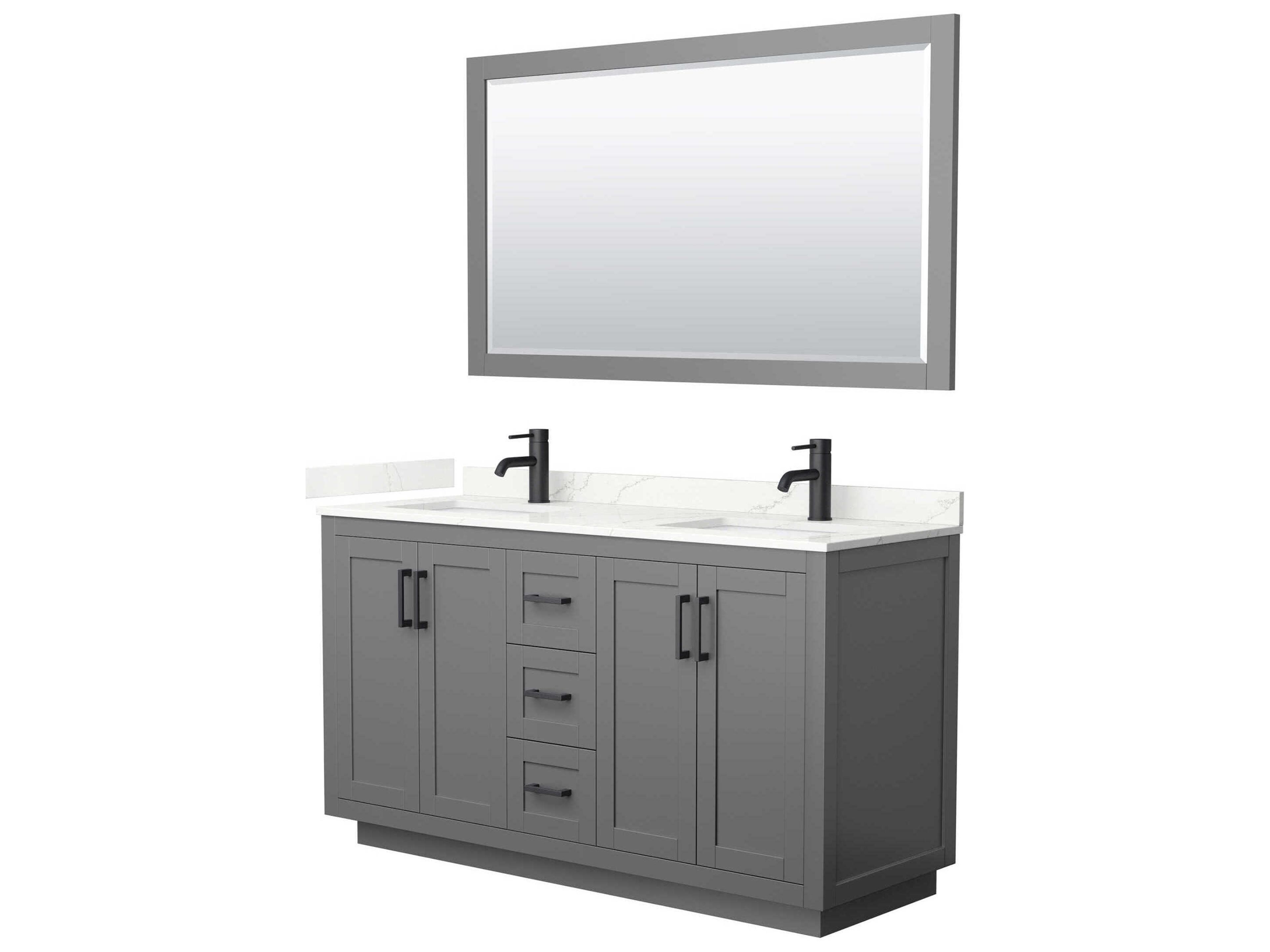 Miranda 60" Dark Gray Vanity with 58" Mirror