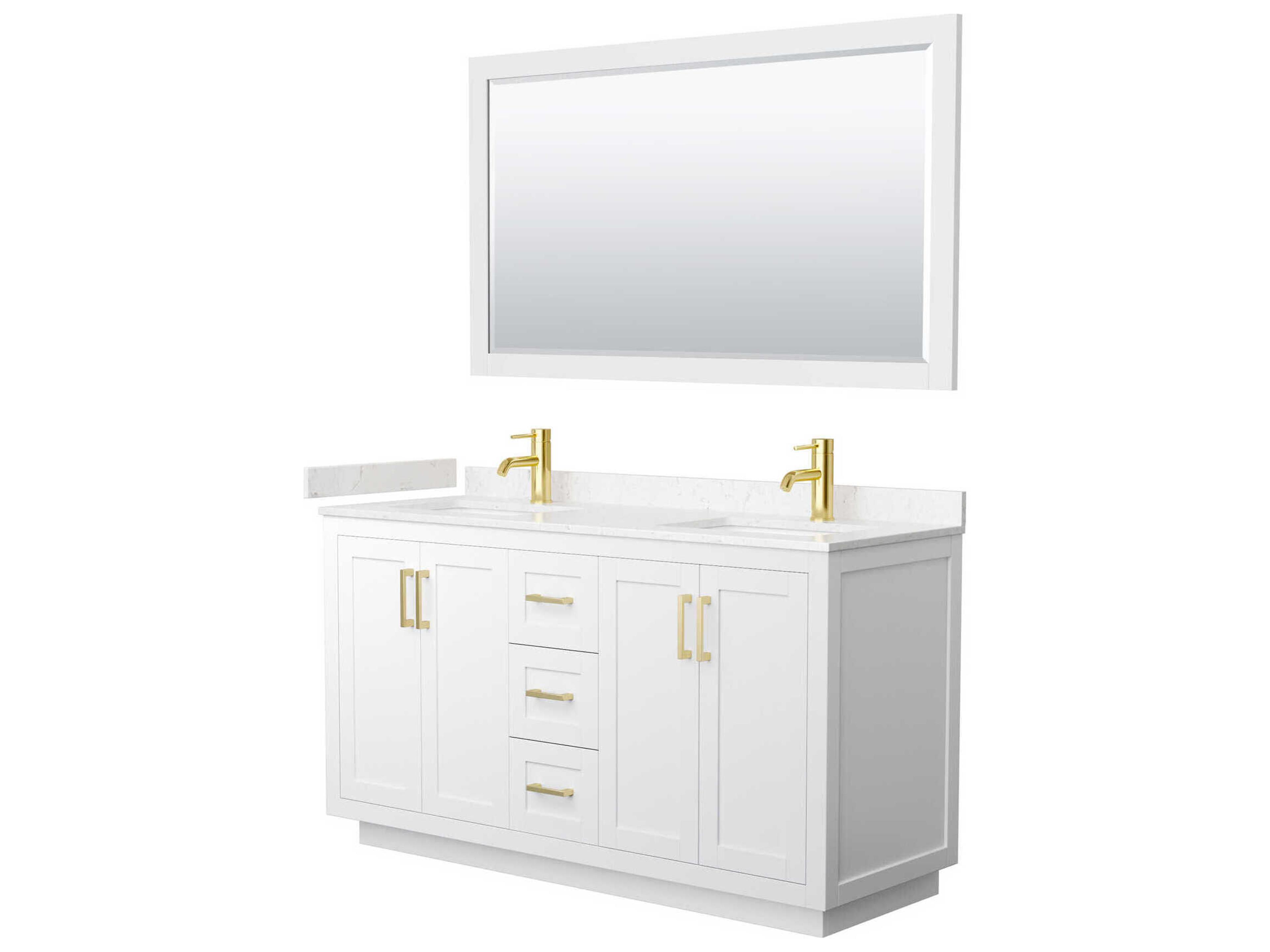 Wyndham Collection Miranda 60" White Vanity with 58" Mirror