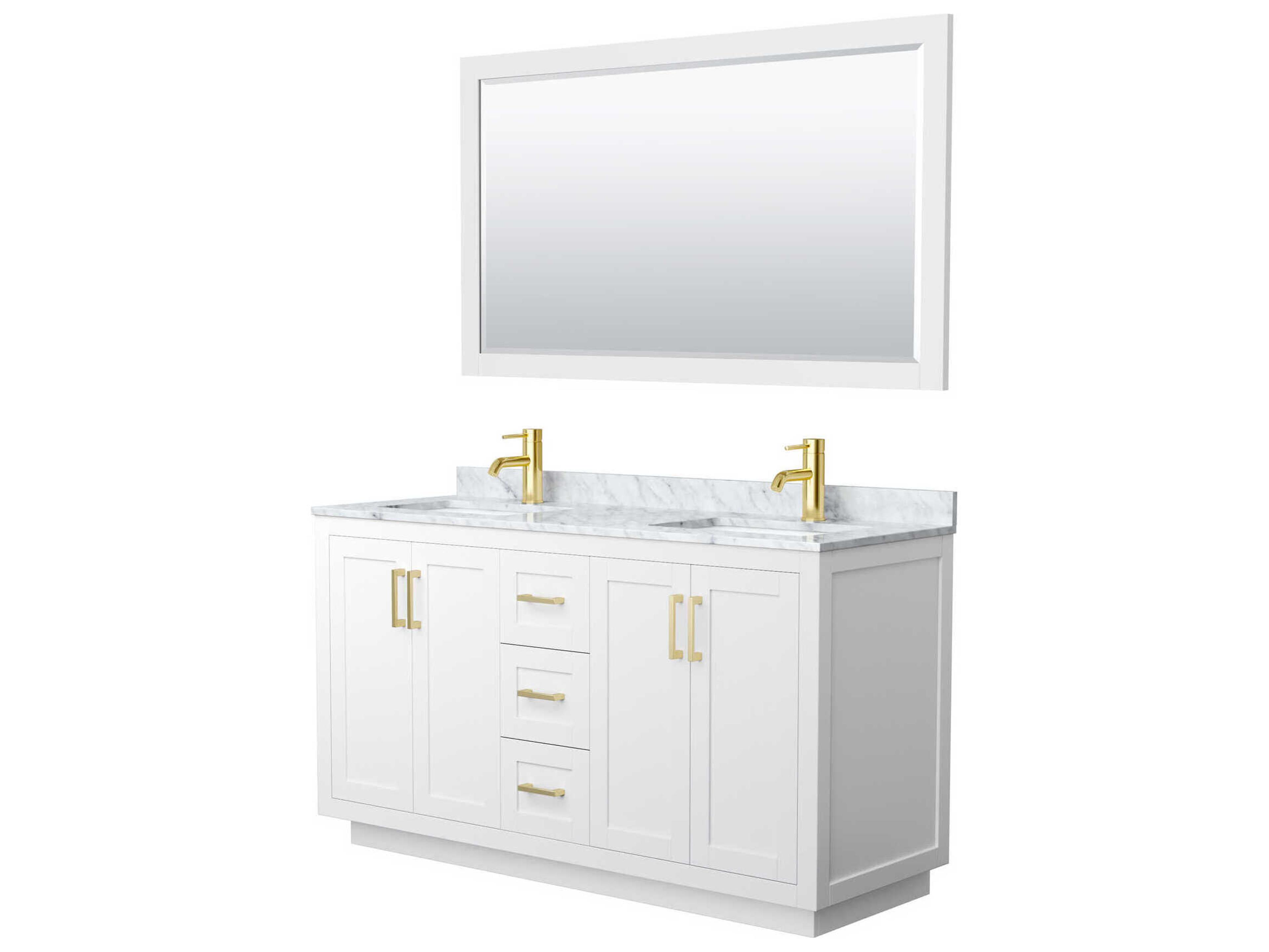 Wyndham Collection Miranda 60" White Vanity with 58" Mirror
