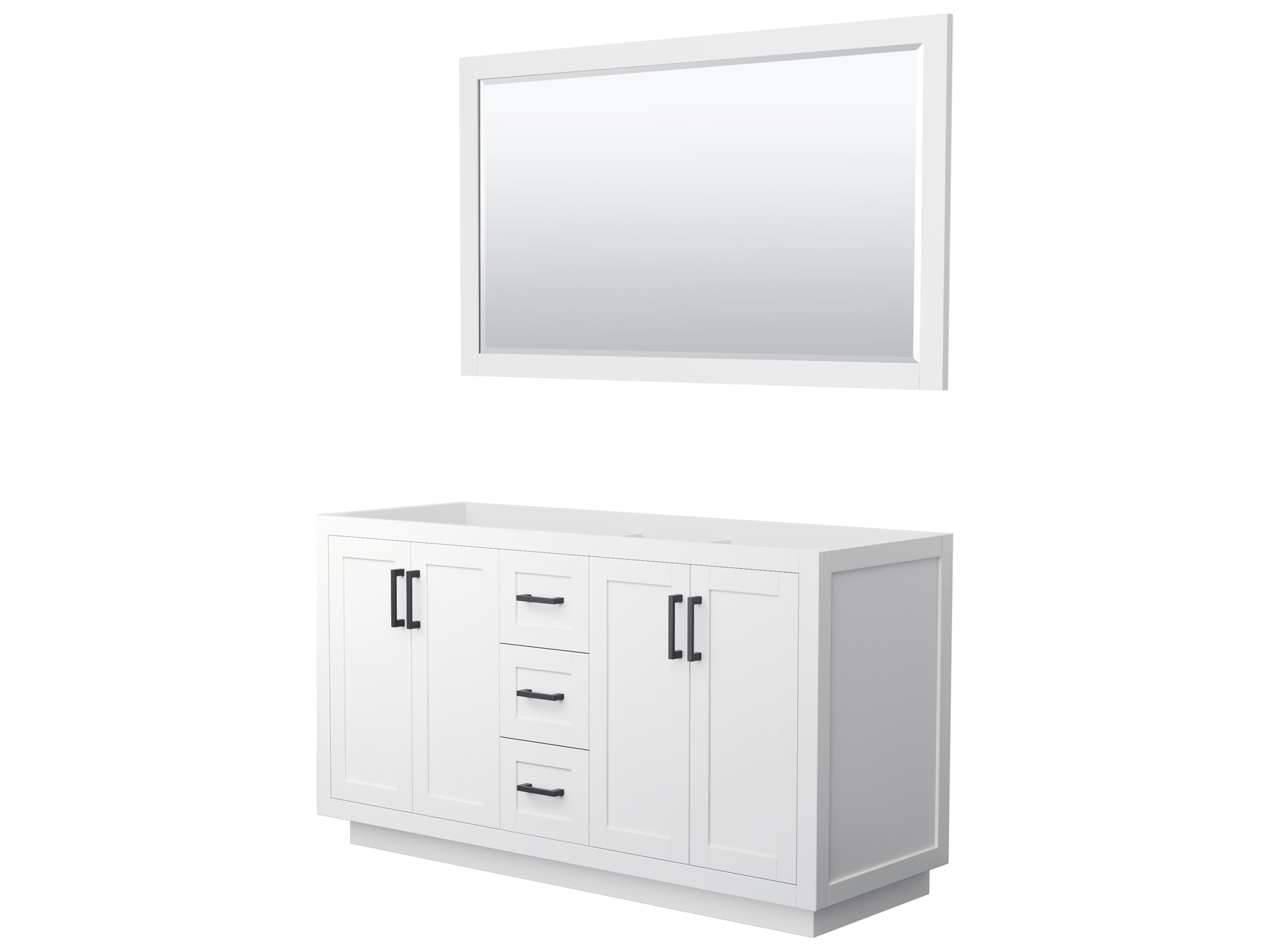Miranda 59" White Vanity with 58" Mirror