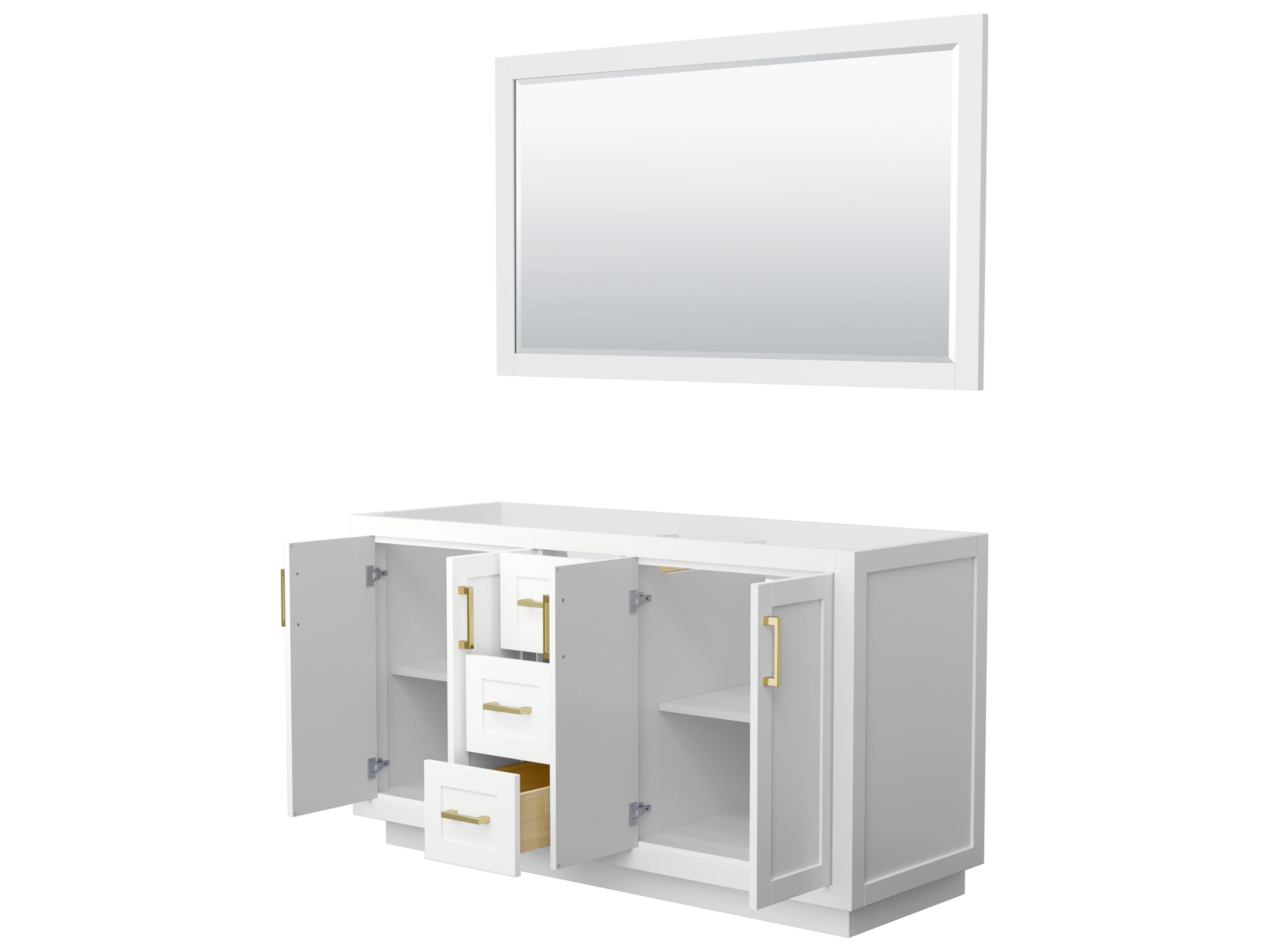 Wyndham Collection Miranda 59" White Vanity with 58" Mirror