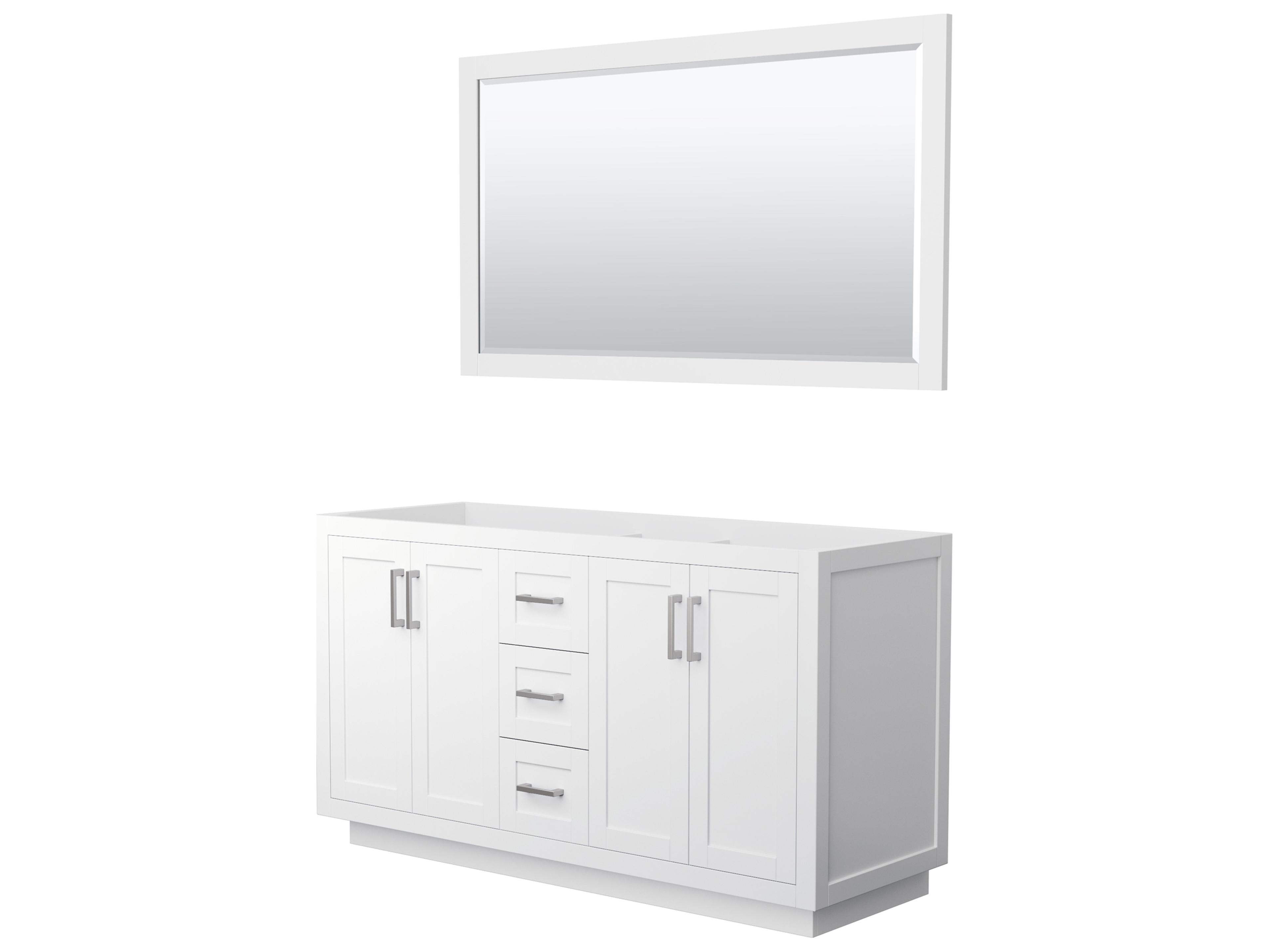 Wyndham Collection Miranda 59" White Vanity with 58" Mirror