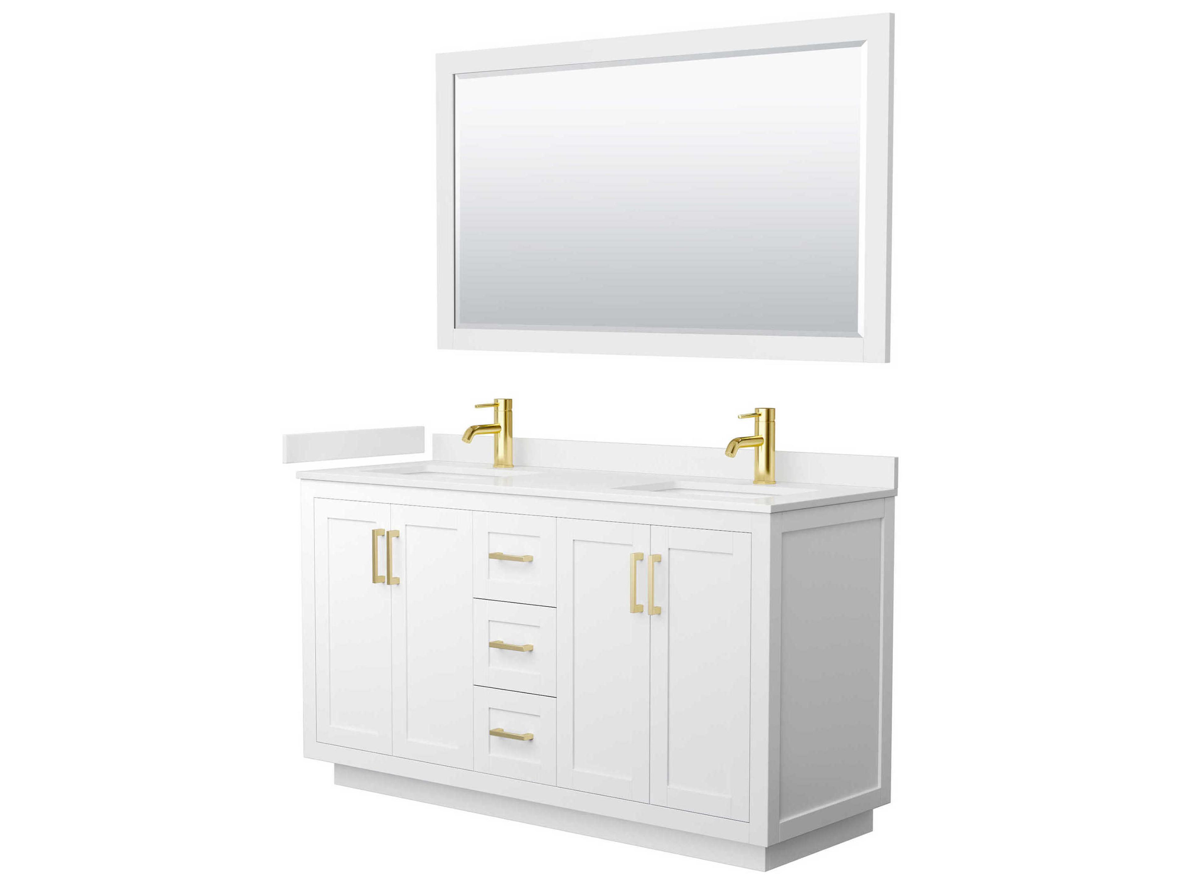 Wyndham Collection Miranda 60" White Vanity with 58" Mirror