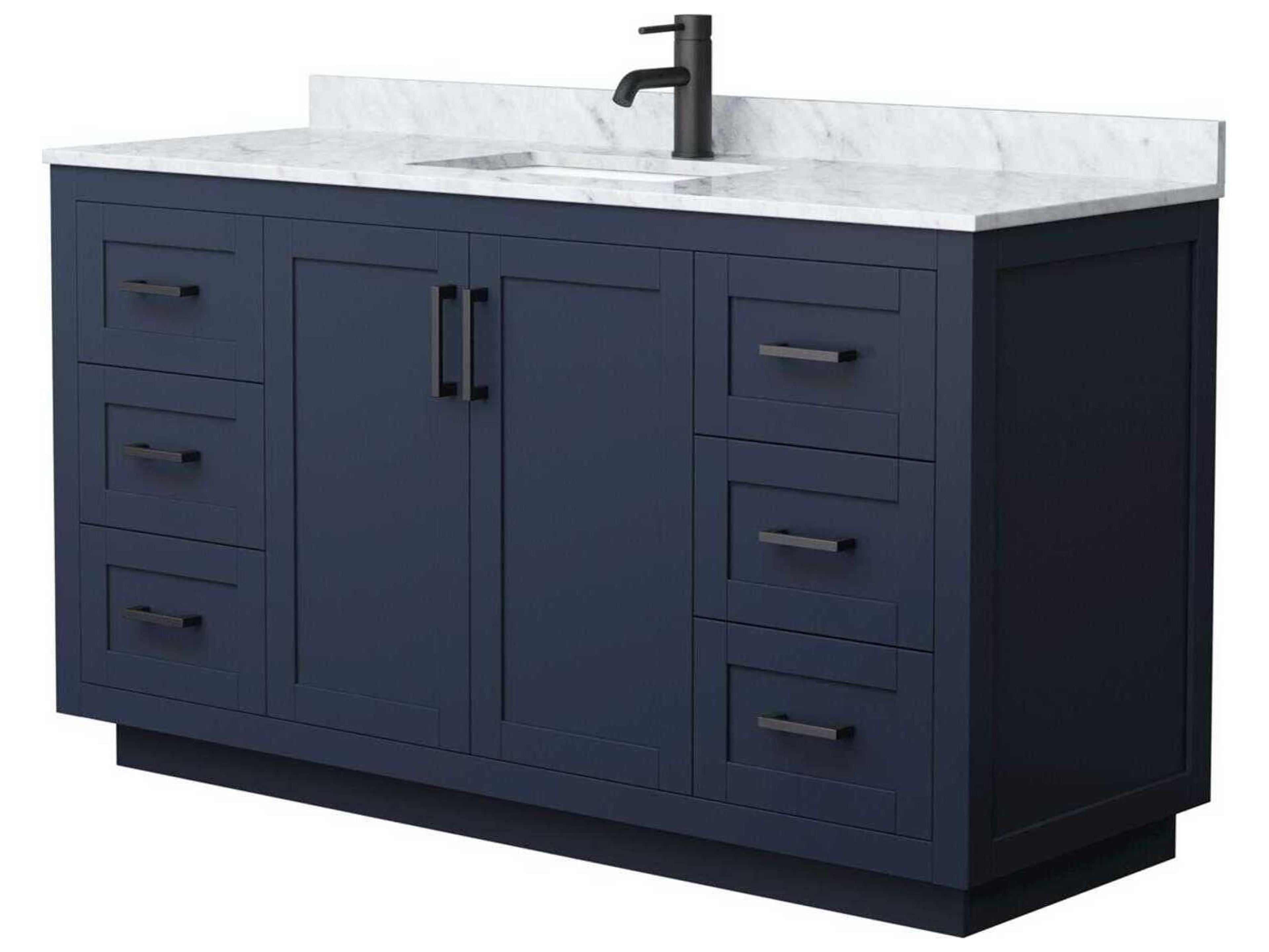 Wyndham Collection Miranda 60" Dark Blue Vanity