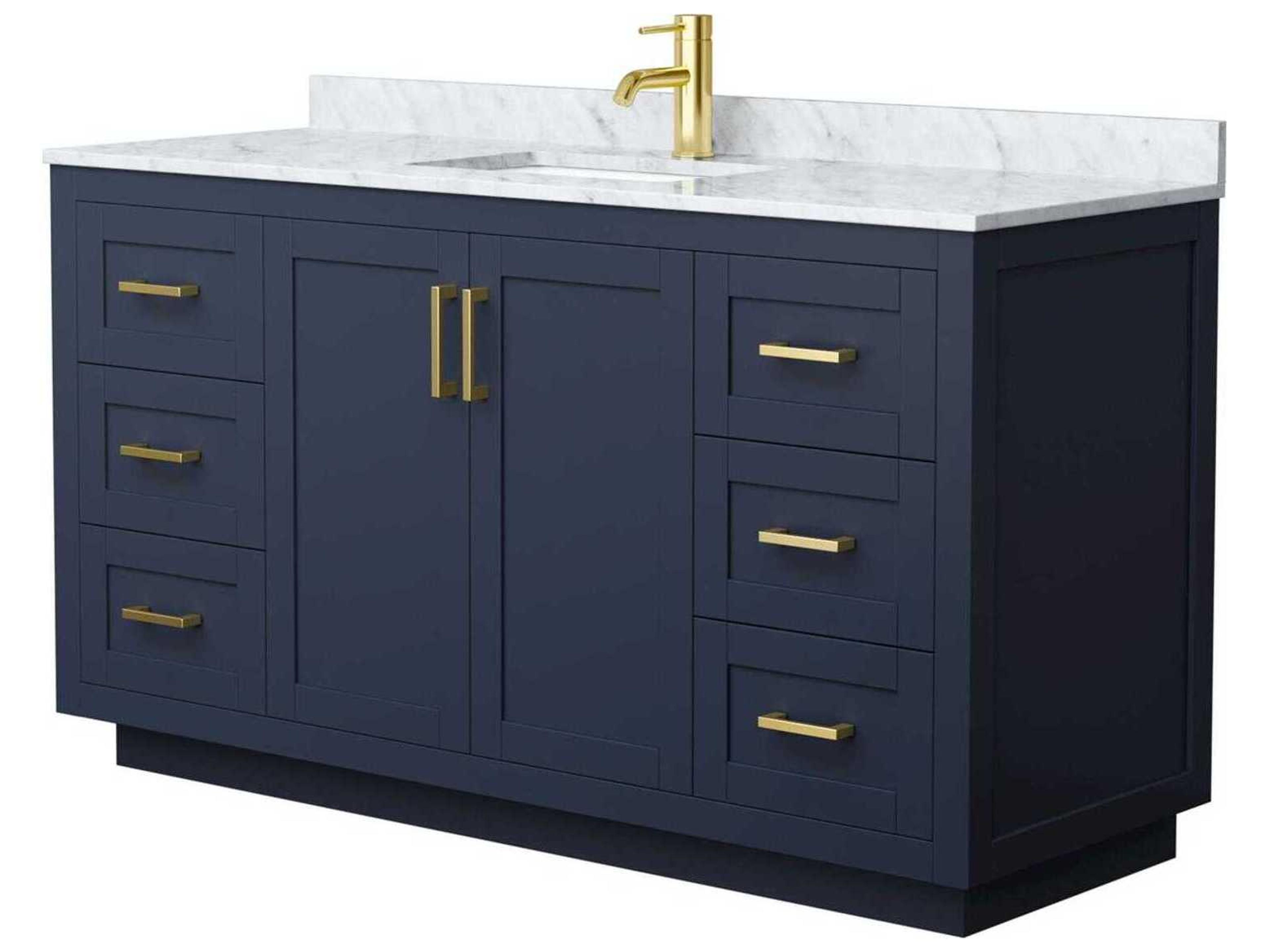 Wyndham Collection Miranda 60" Dark Blue Vanity