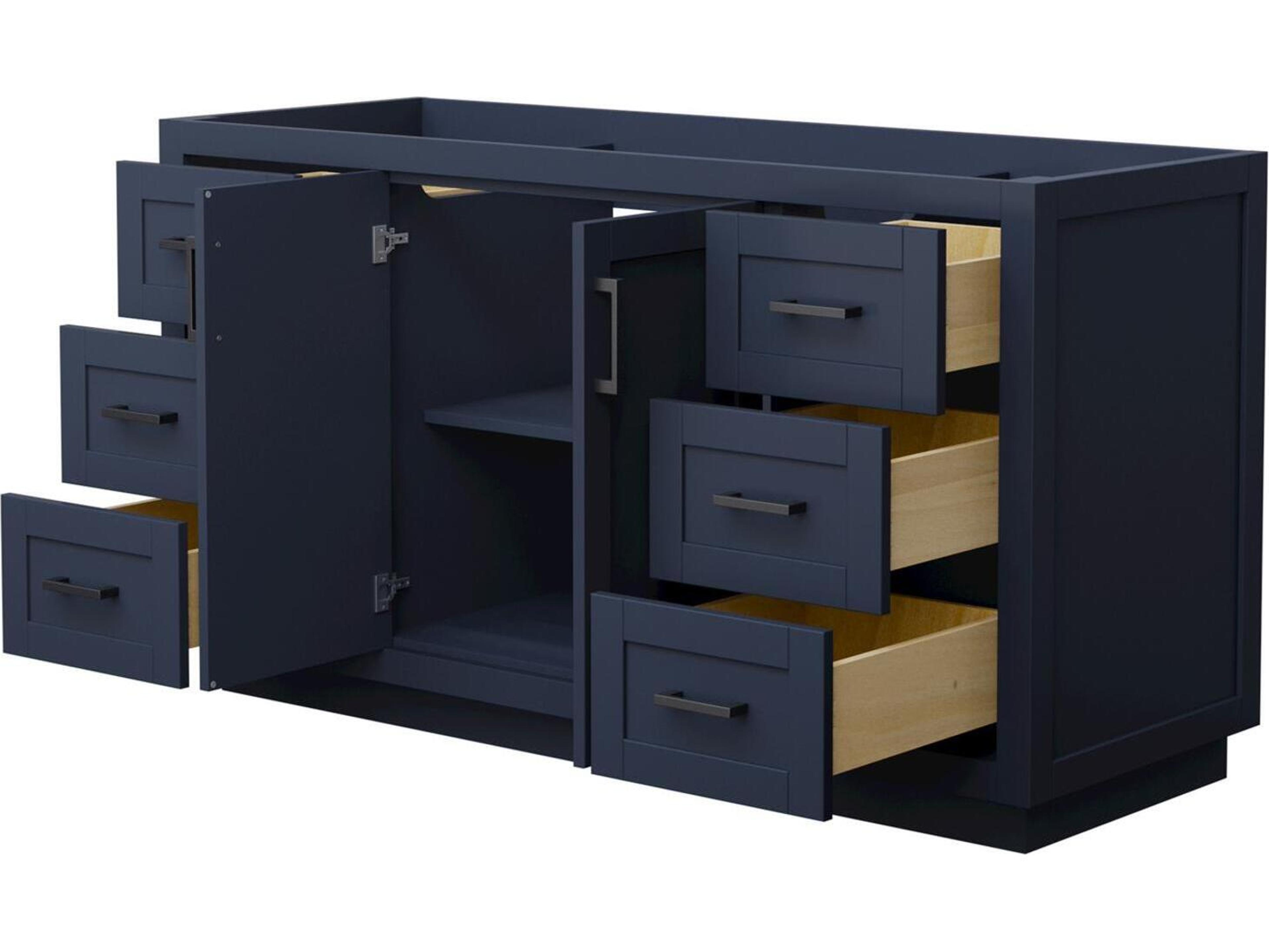 Wyndham Collection Miranda 59" Dark Blue Vanity