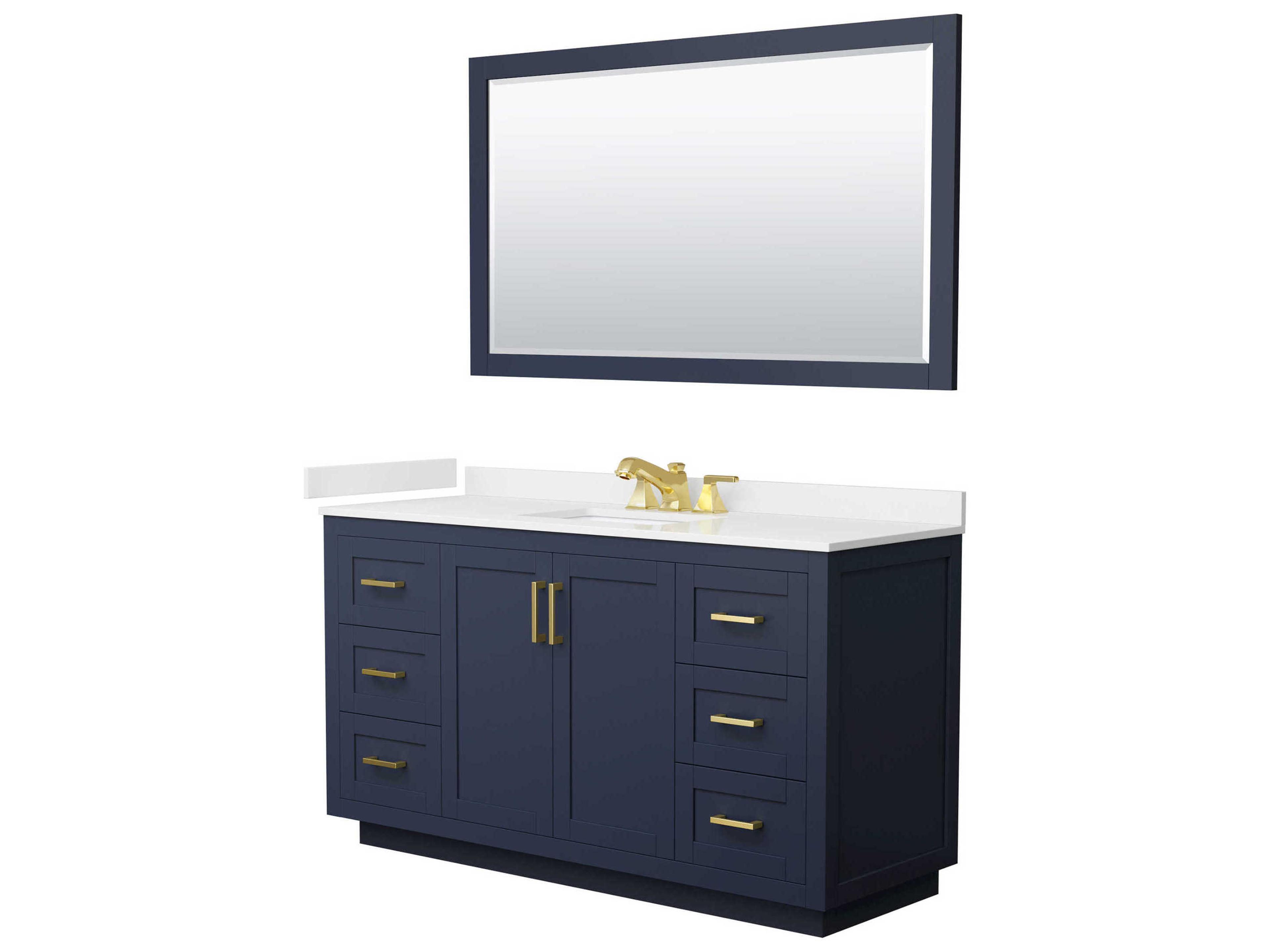 Wyndham Collection Miranda 60" Dark Blue Vanity with 58" Mirror
