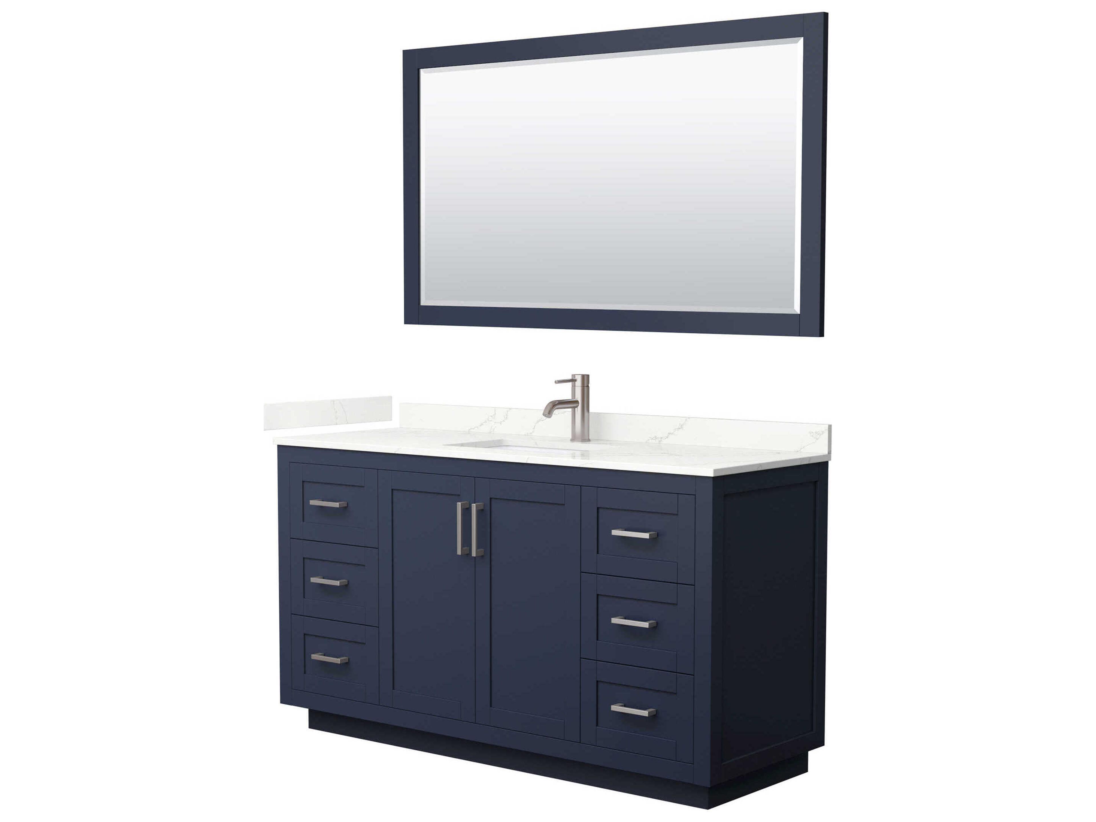 Wyndham Collection Miranda 60" Dark Blue Vanity with 58" Mirror