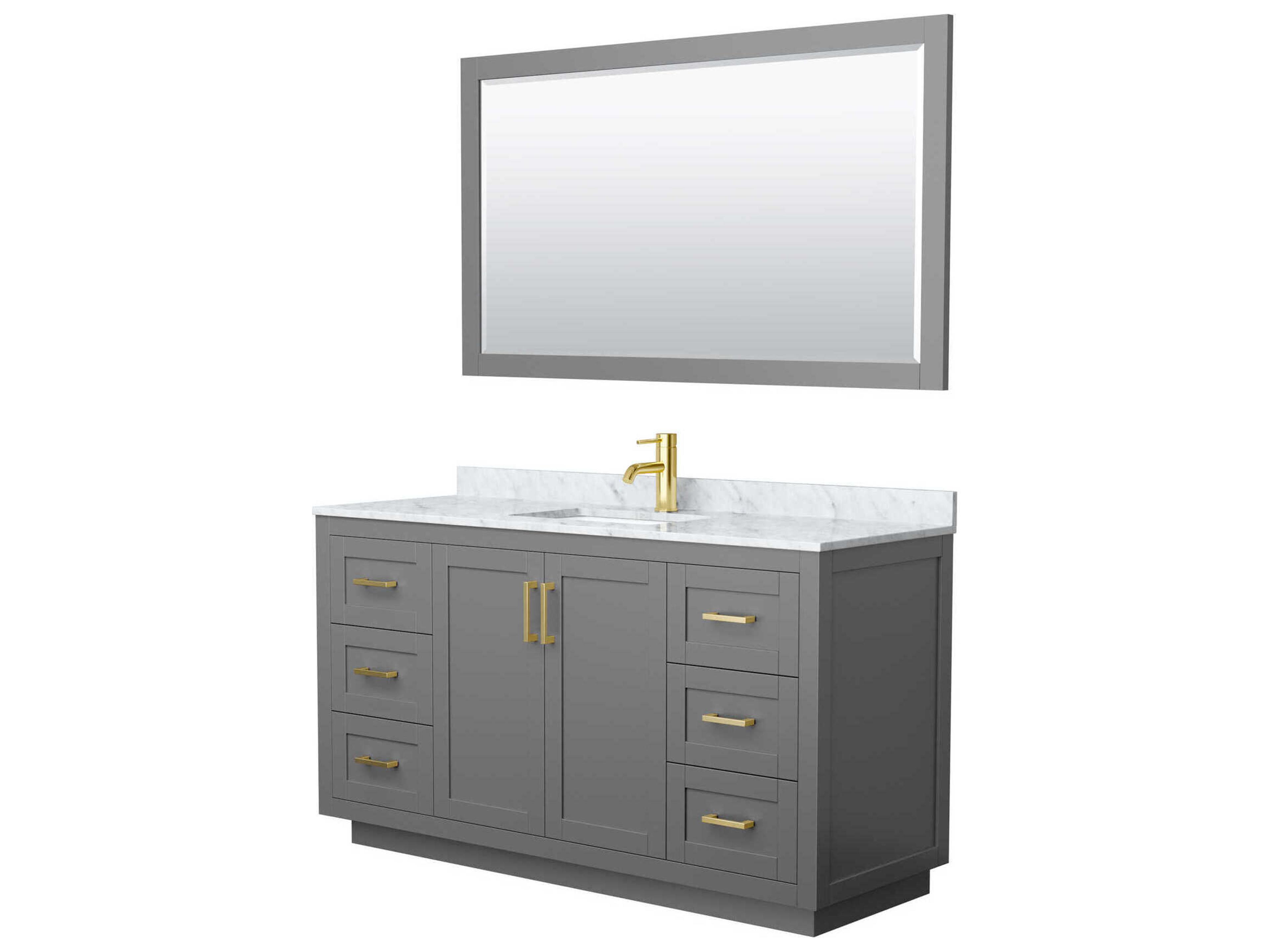 Wyndham Collection Miranda 60" Dark Gray Vanity with 58" Mirror