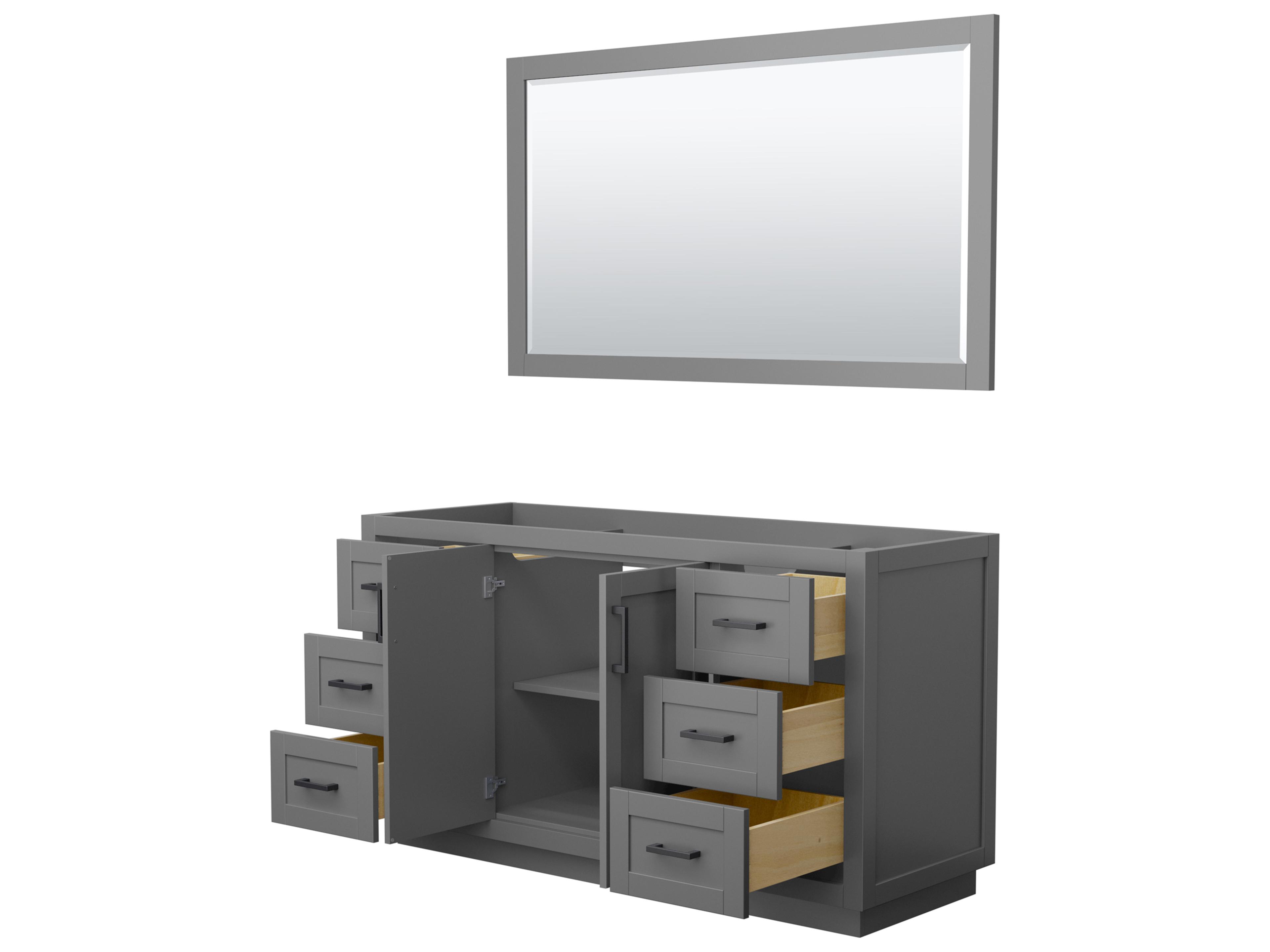Wyndham Collection Miranda 59" Dark Gray Vanity with 58" Mirror
