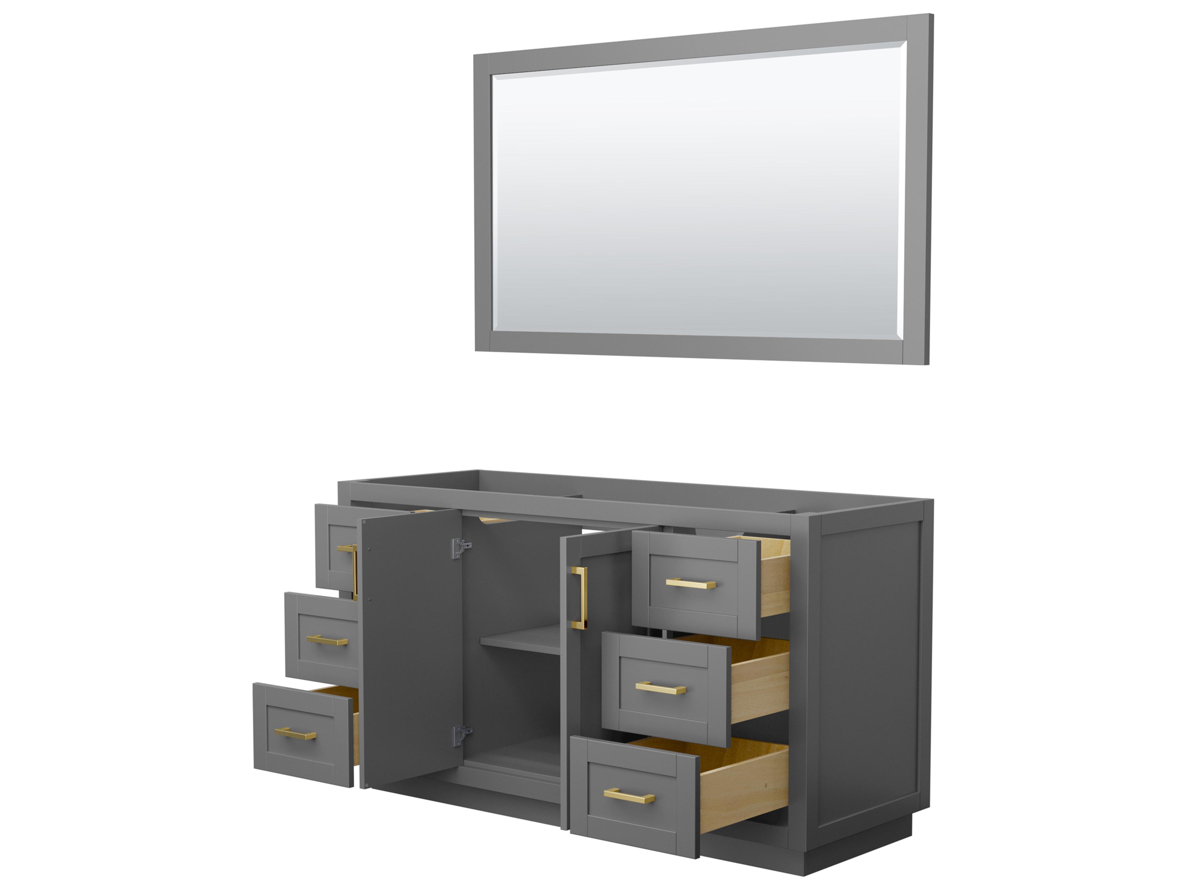 Wyndham Collection Miranda 59" Dark Gray Vanity with 58" Mirror