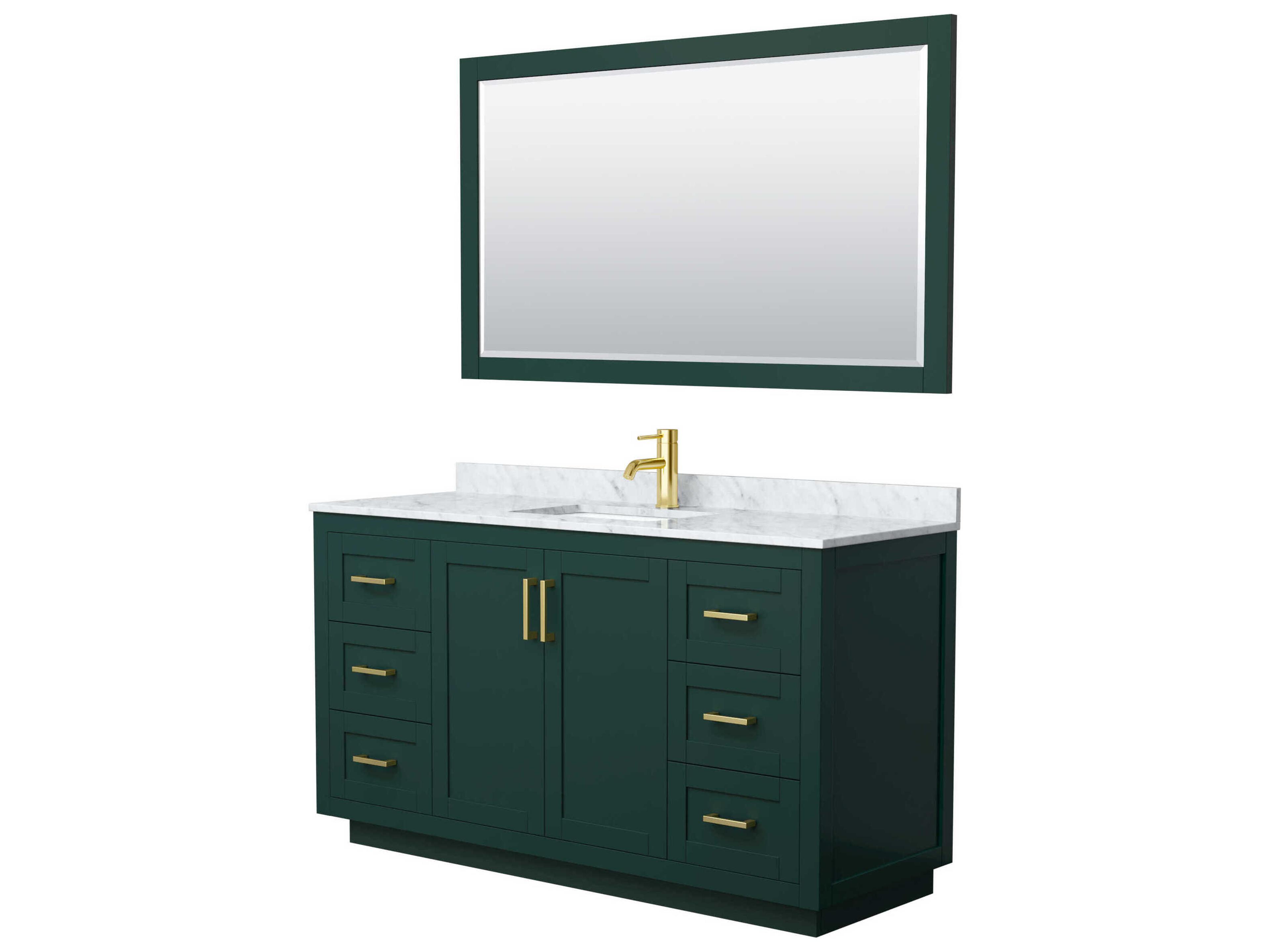 Wyndham Collection Miranda 60" Green Vanity with 58" Mirror