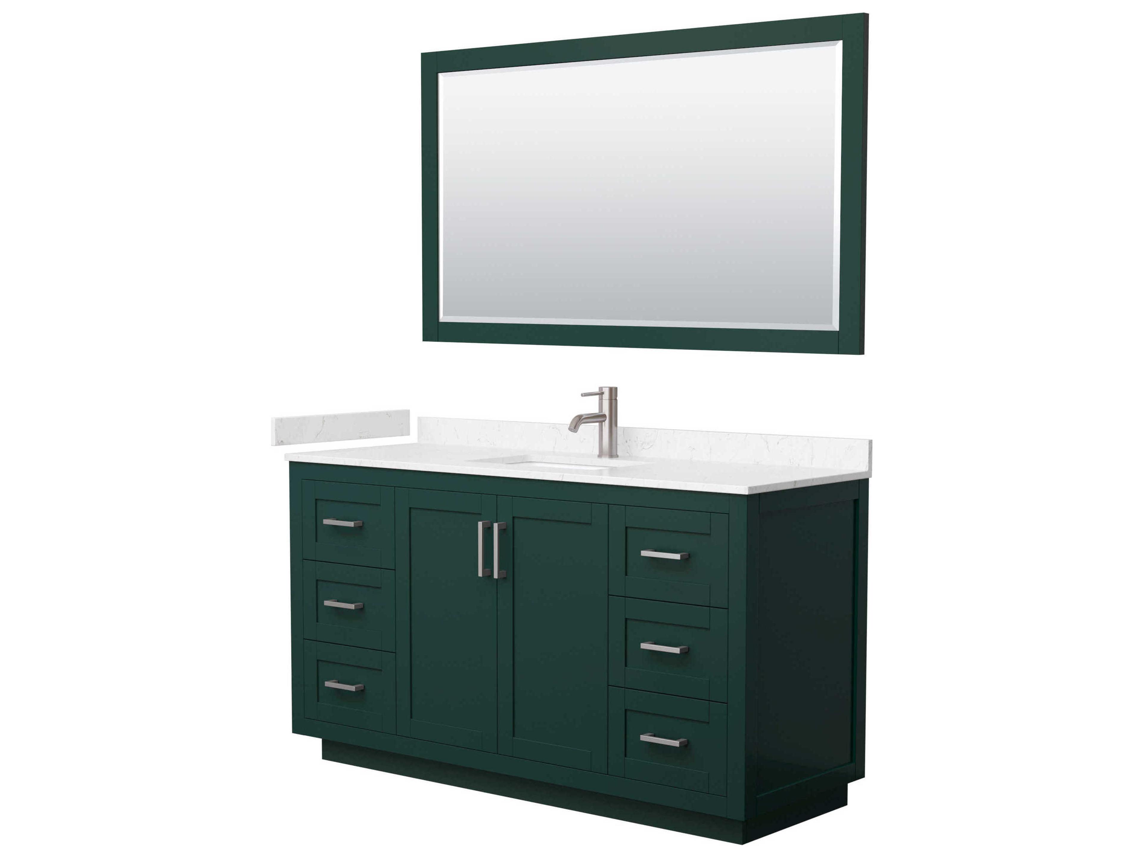 Wyndham Collection Miranda 60" Green Vanity with 58" Mirror