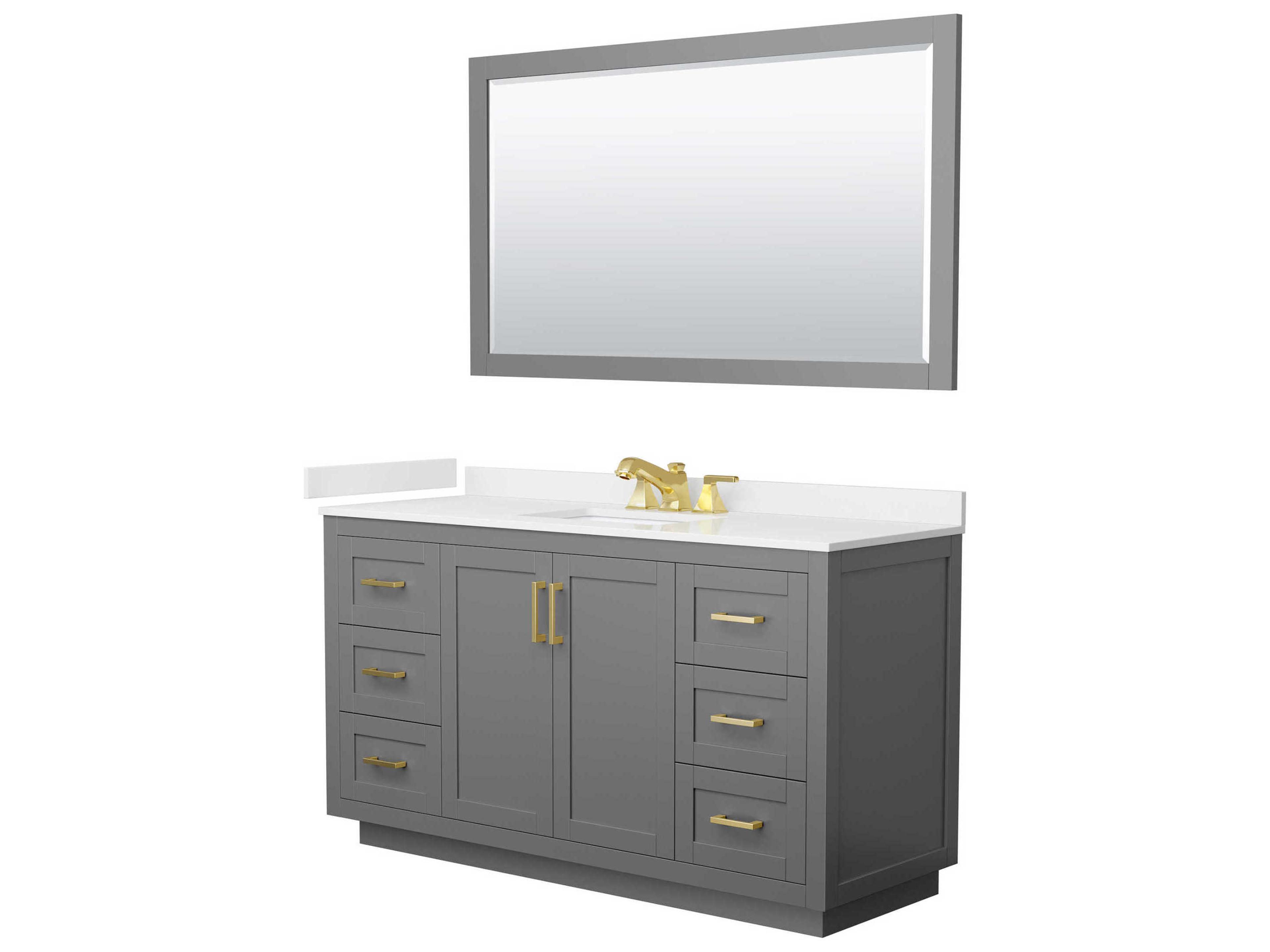 Wyndham Collection Miranda 60" Dark Gray Vanity with 58" Mirror