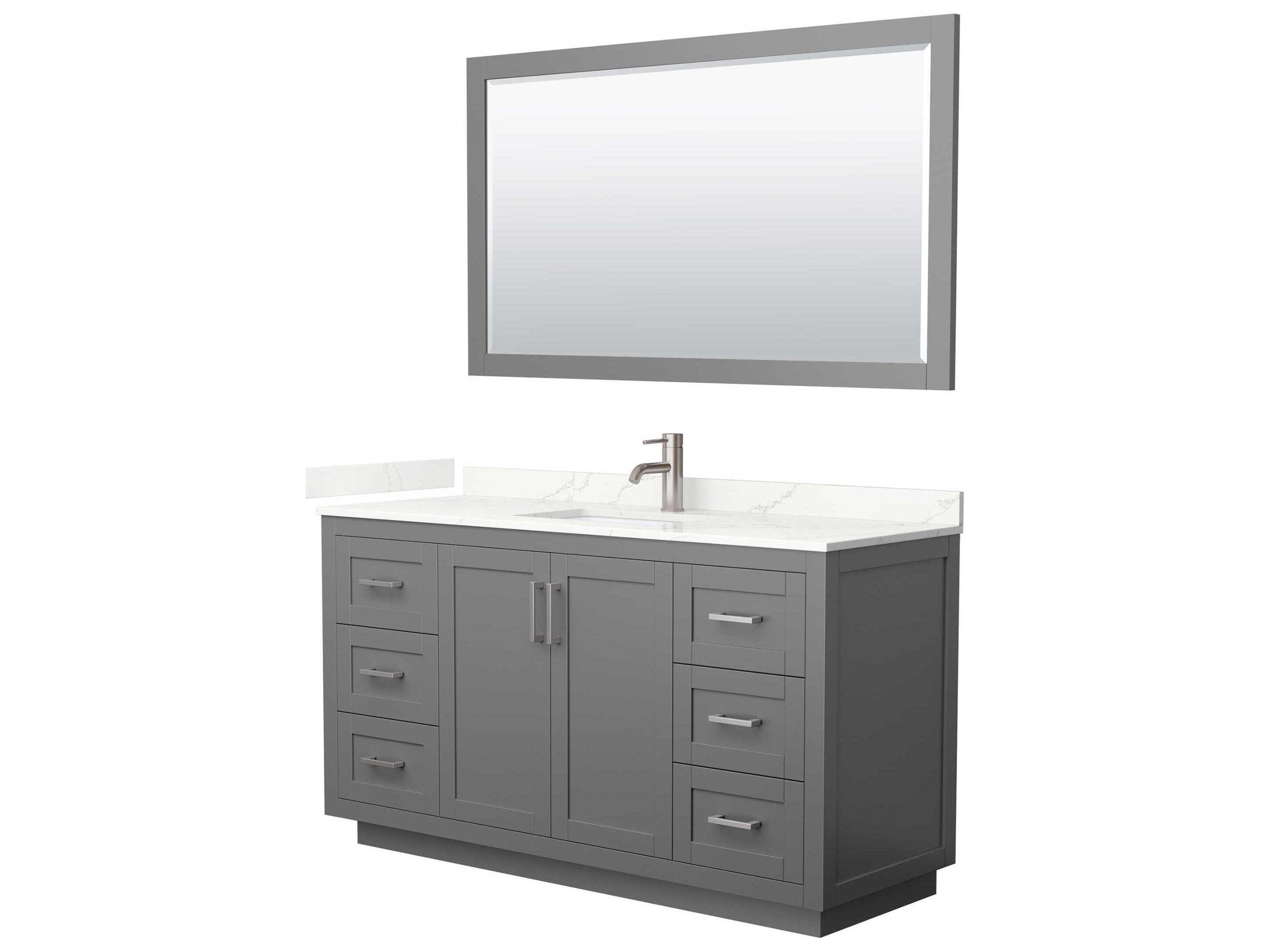 Wyndham Collection Miranda 60" Dark Gray Vanity with 58" Mirror