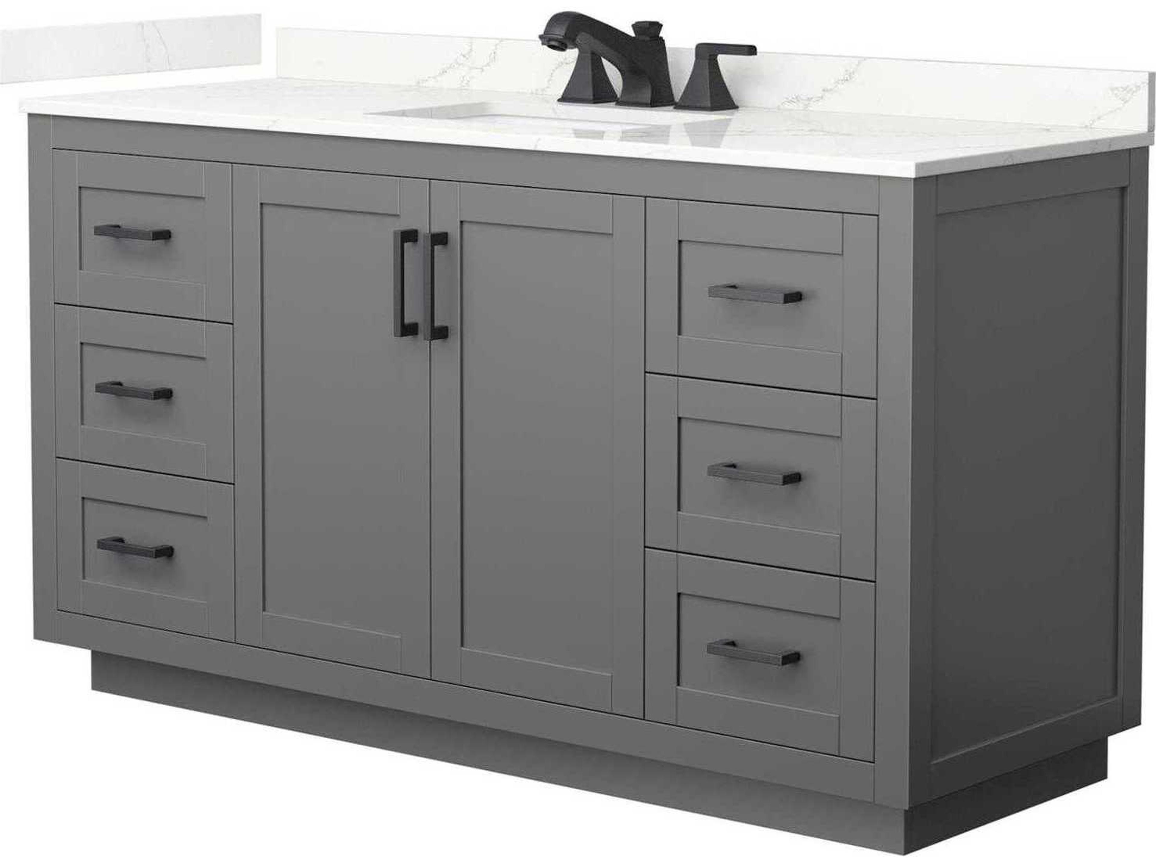 Wyndham Collection Miranda 60" Dark Gray Vanity