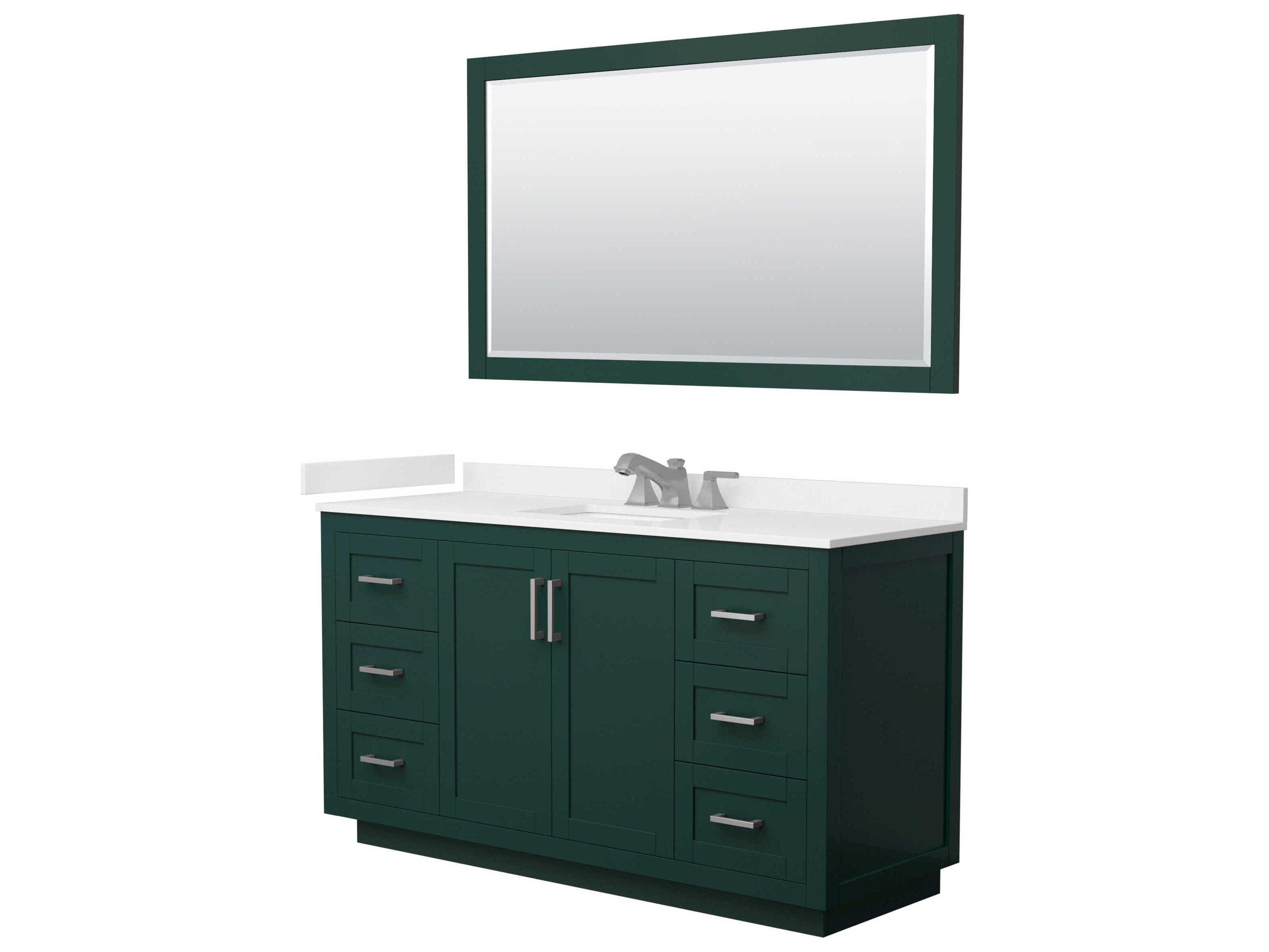 Wyndham Collection Miranda 60" Green Vanity with 58" Mirror