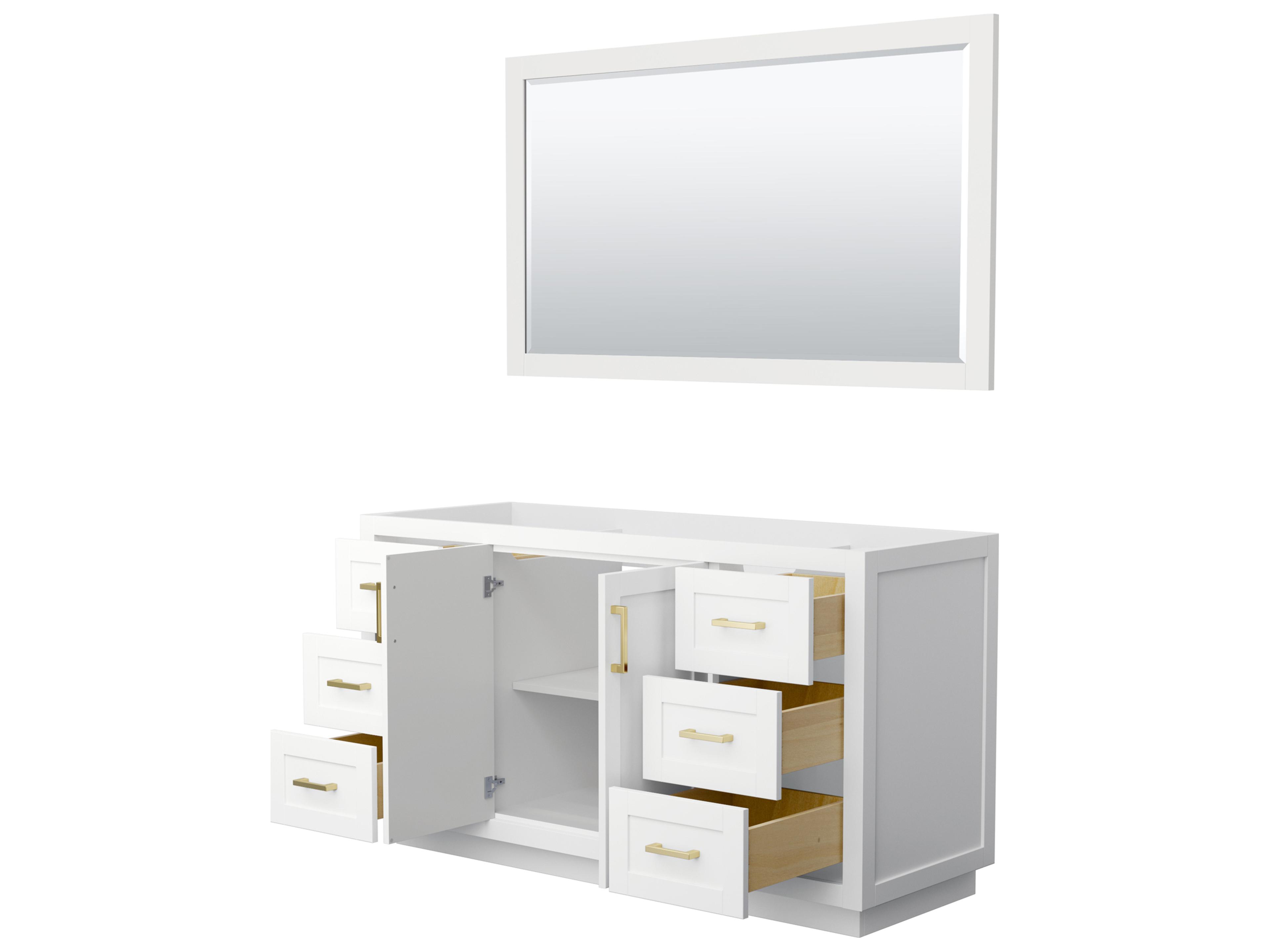 Wyndham Collection Miranda 59" White Vanity with 58" Mirror