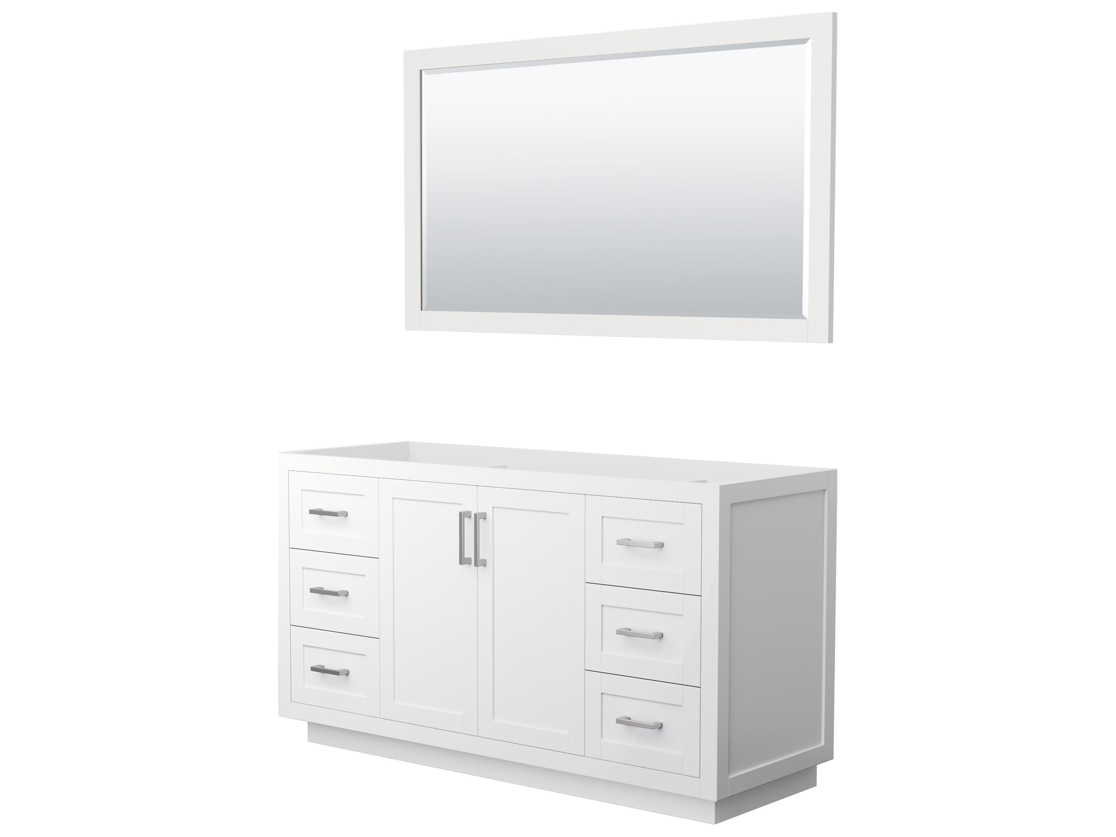 Wyndham Collection Miranda 59" White Vanity with 58" Mirror