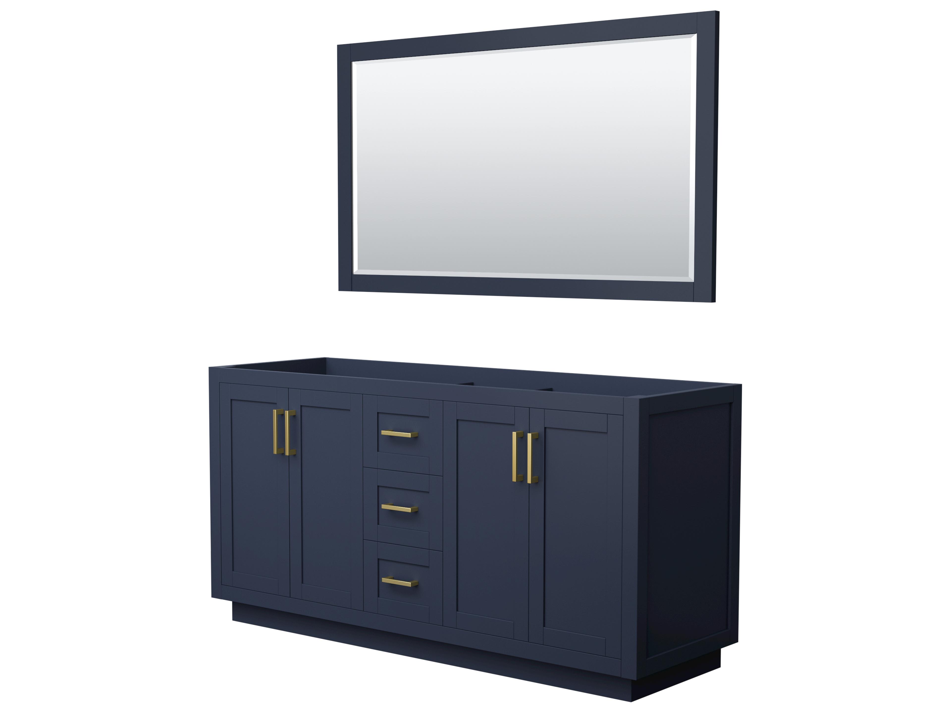 Wyndham Collection Miranda 65" Dark Blue Vanity with 58" Mirror
