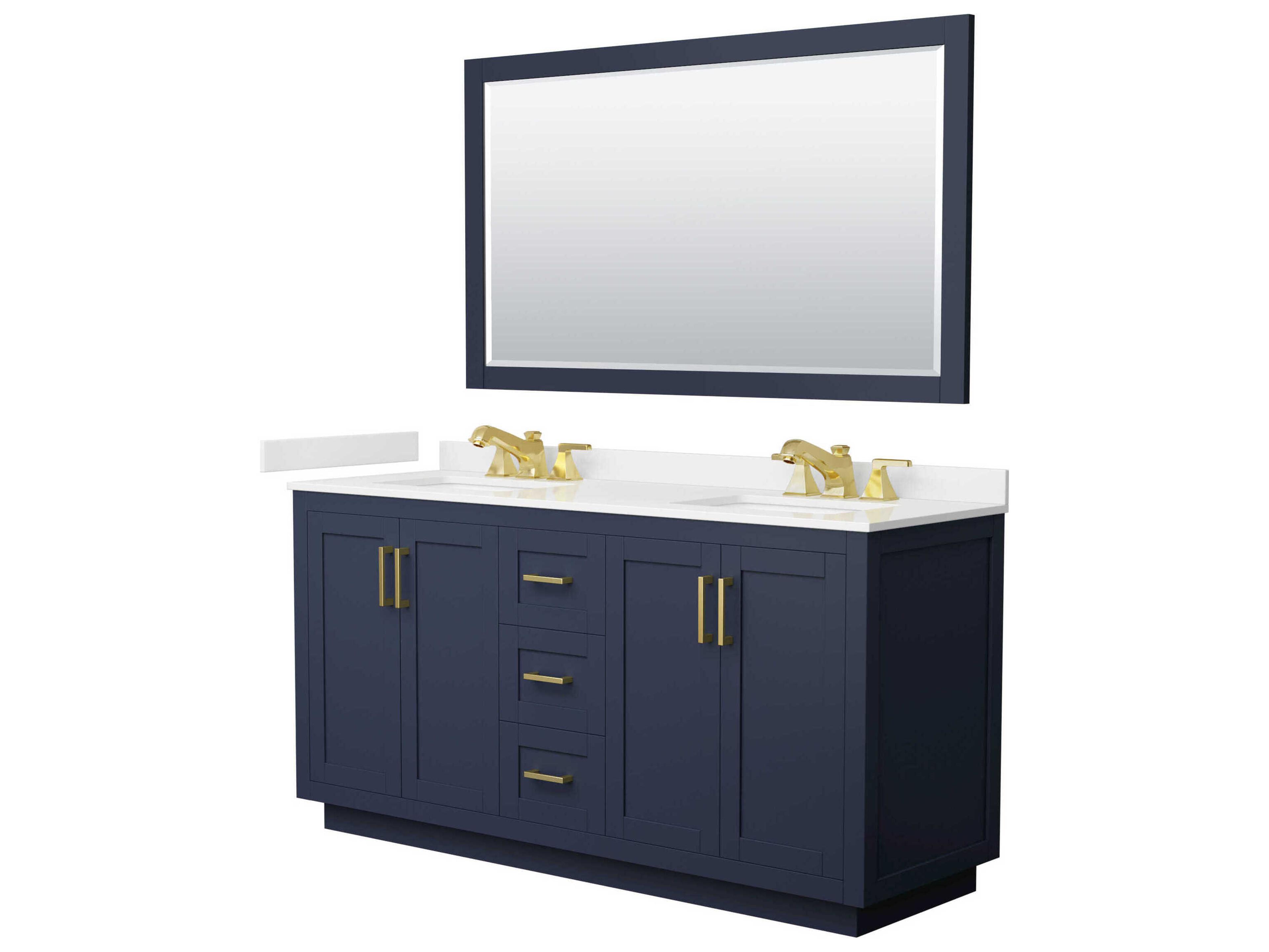 Wyndham Collection Miranda 66" Dark Blue Vanity with 58" Mirror
