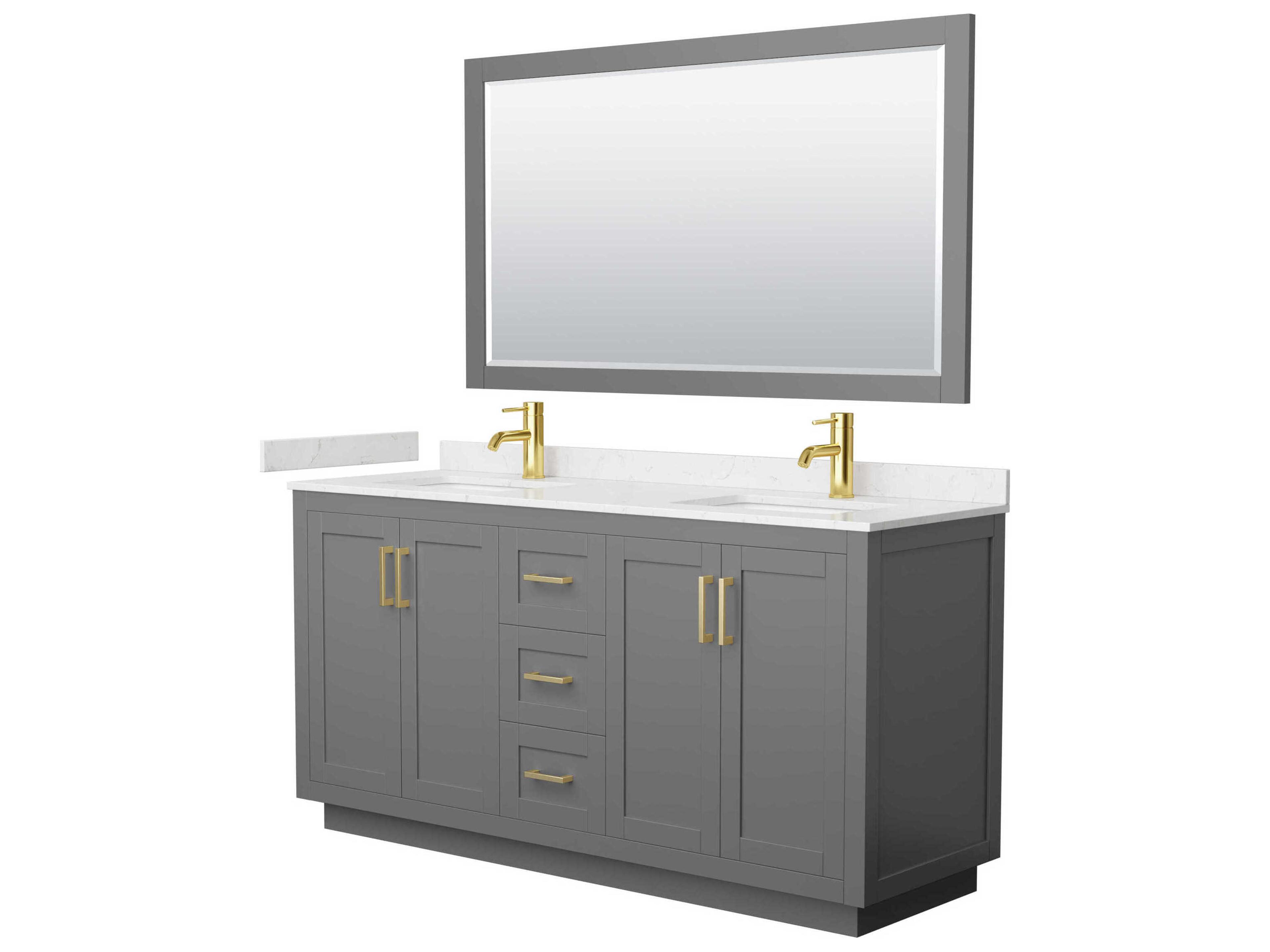 Wyndham Collection Miranda 66" Dark Gray Vanity with 58" Mirror