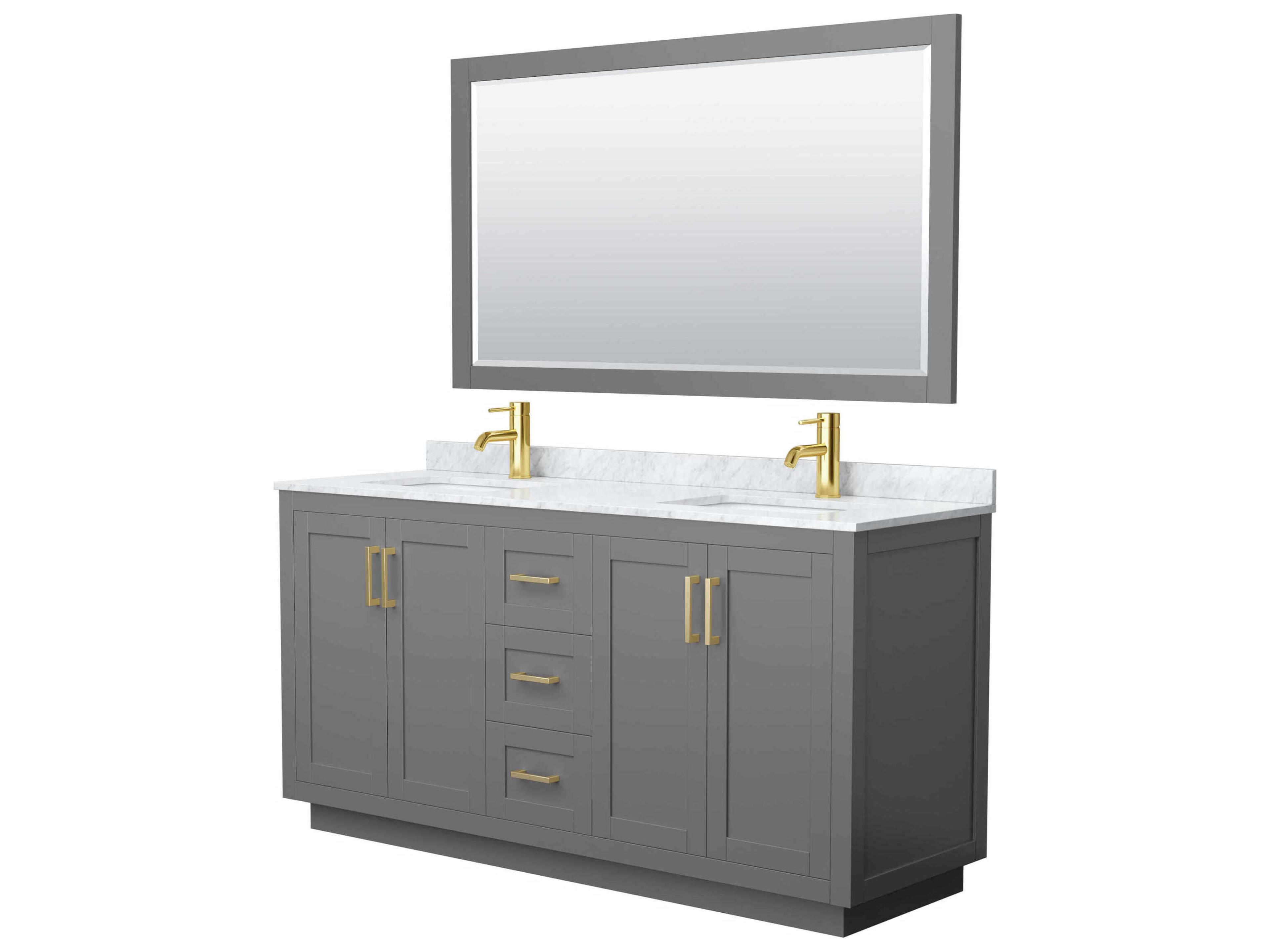 Wyndham Collection Miranda 66" Dark Gray Vanity with 58" Mirror