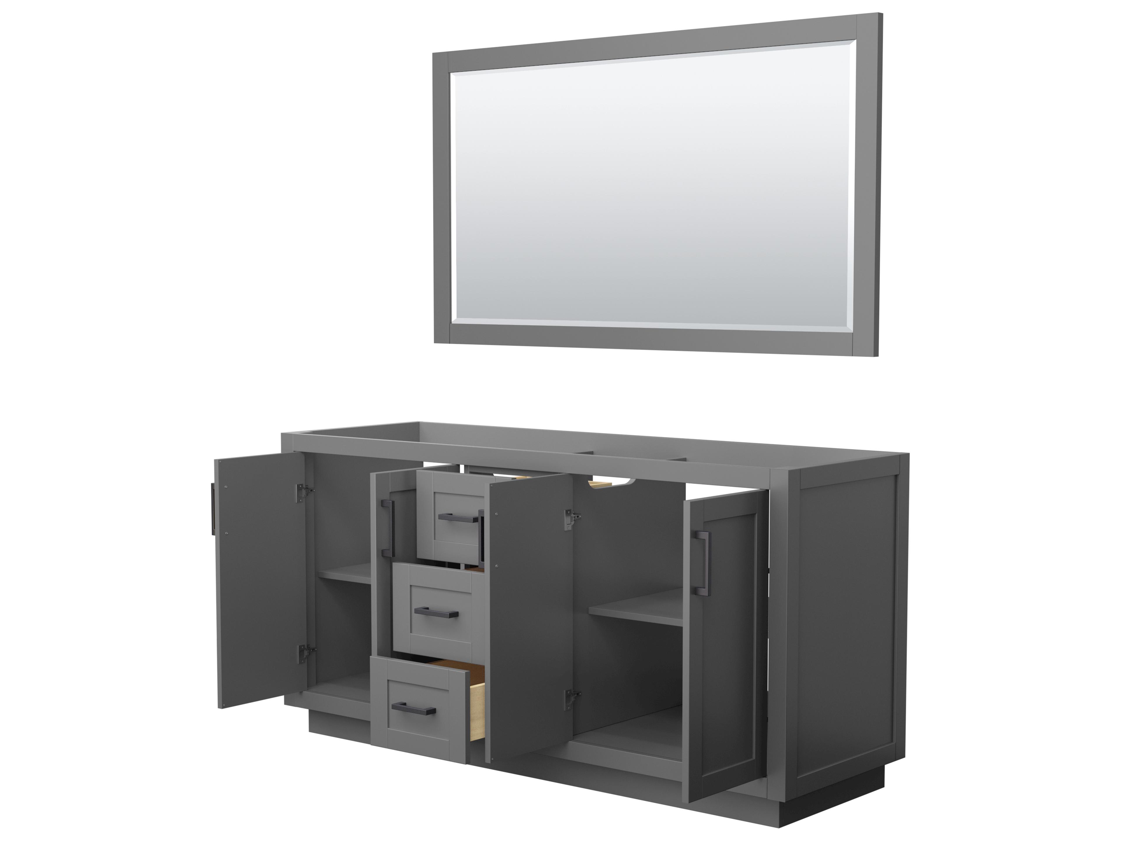 Wyndham Collection Miranda 65" Dark Gray Vanity with 58" Mirror