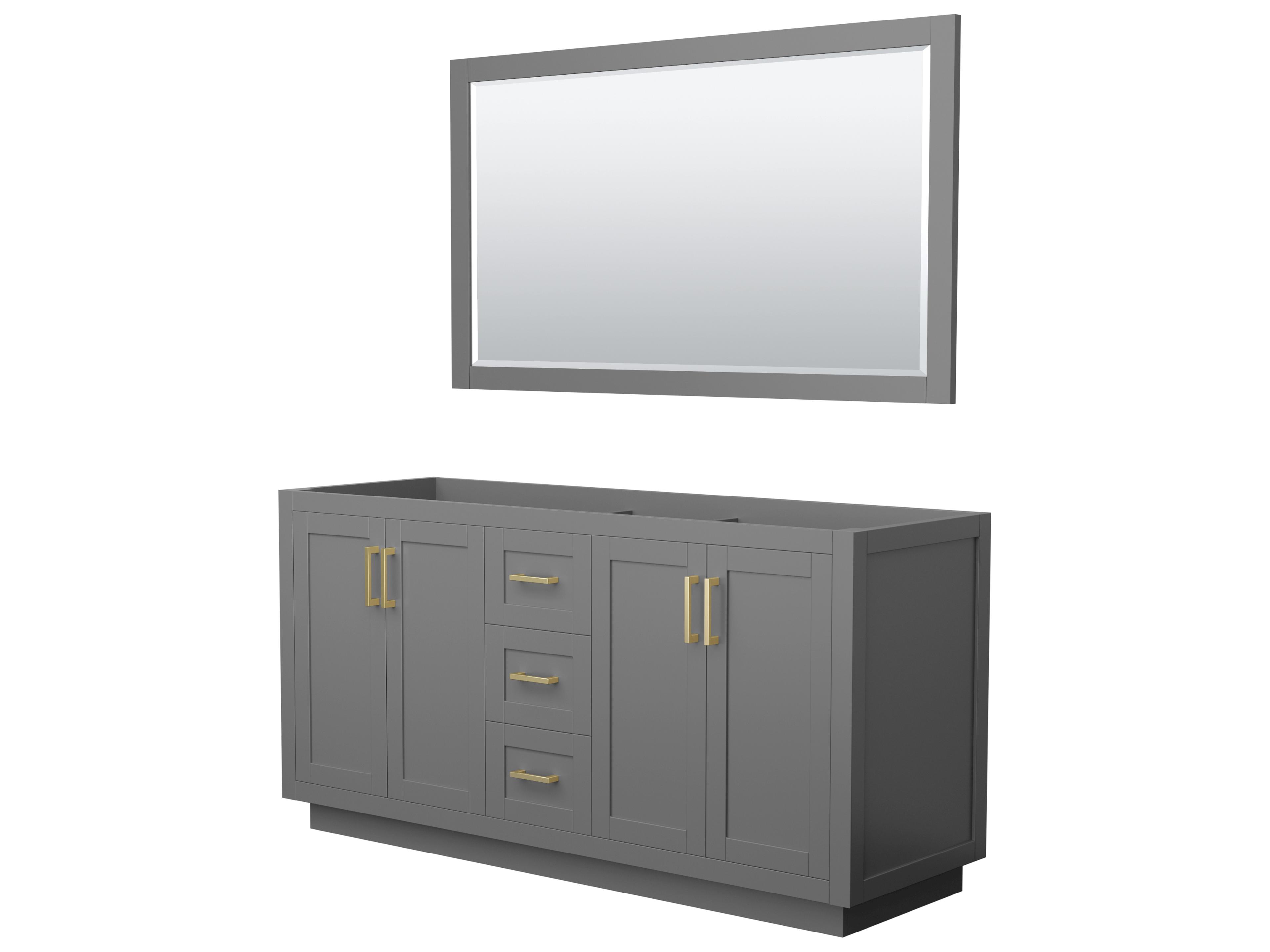 Wyndham Collection Miranda 65" Dark Gray Vanity with 58" Mirror