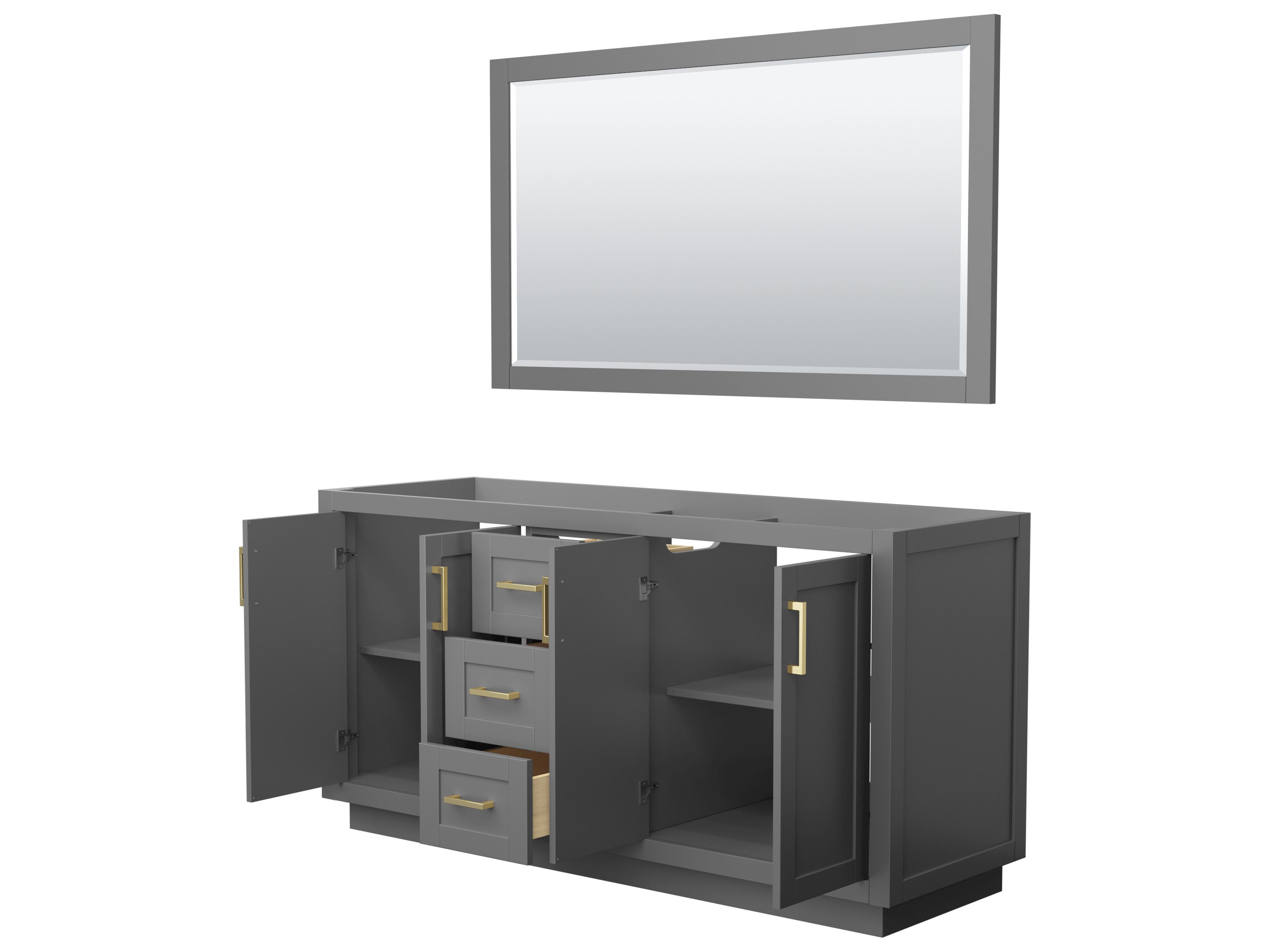 Wyndham Collection Miranda 65" Dark Gray Vanity with 58" Mirror
