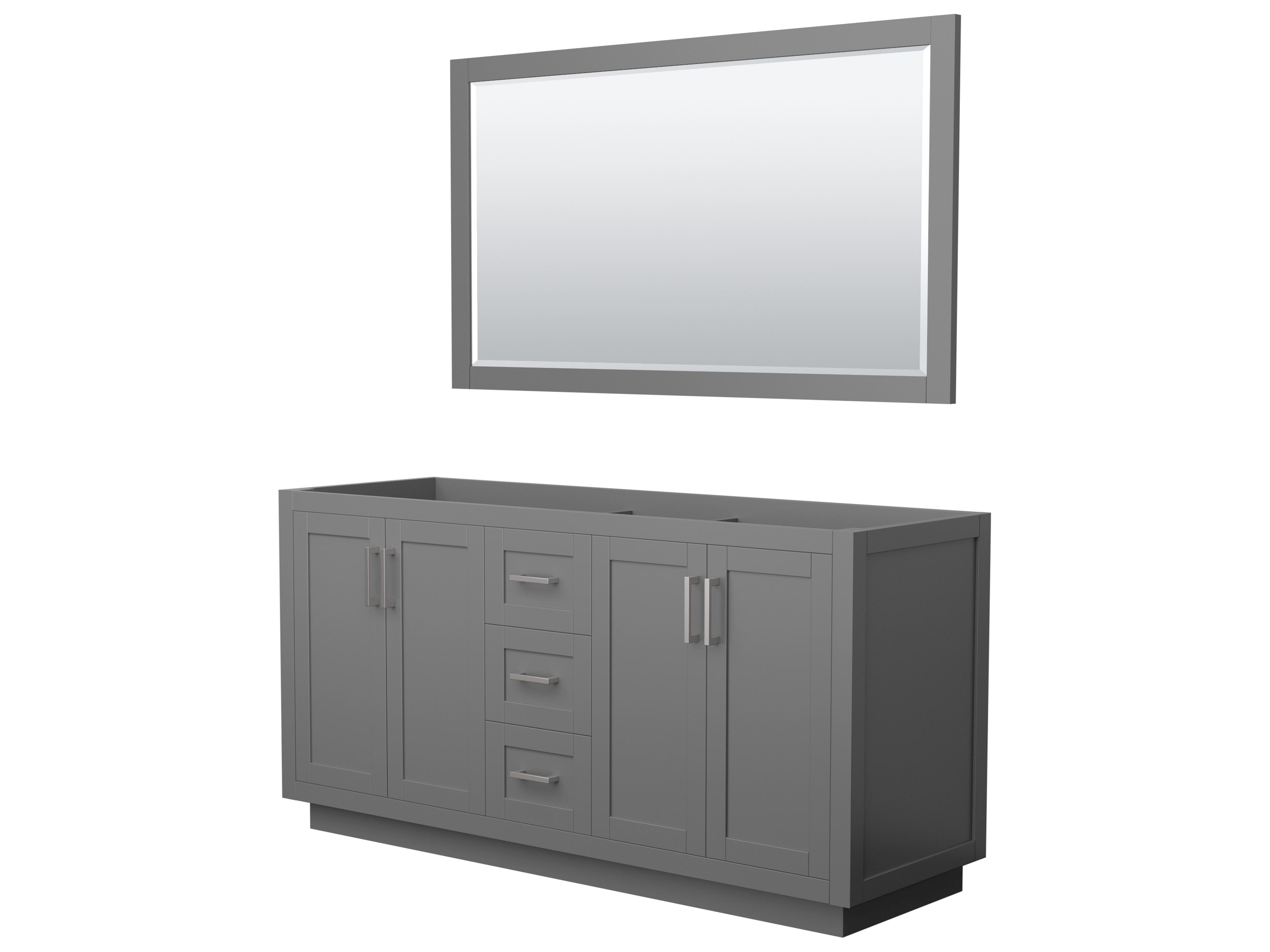 Wyndham Collection Miranda 65" Dark Gray Vanity with 58" Mirror