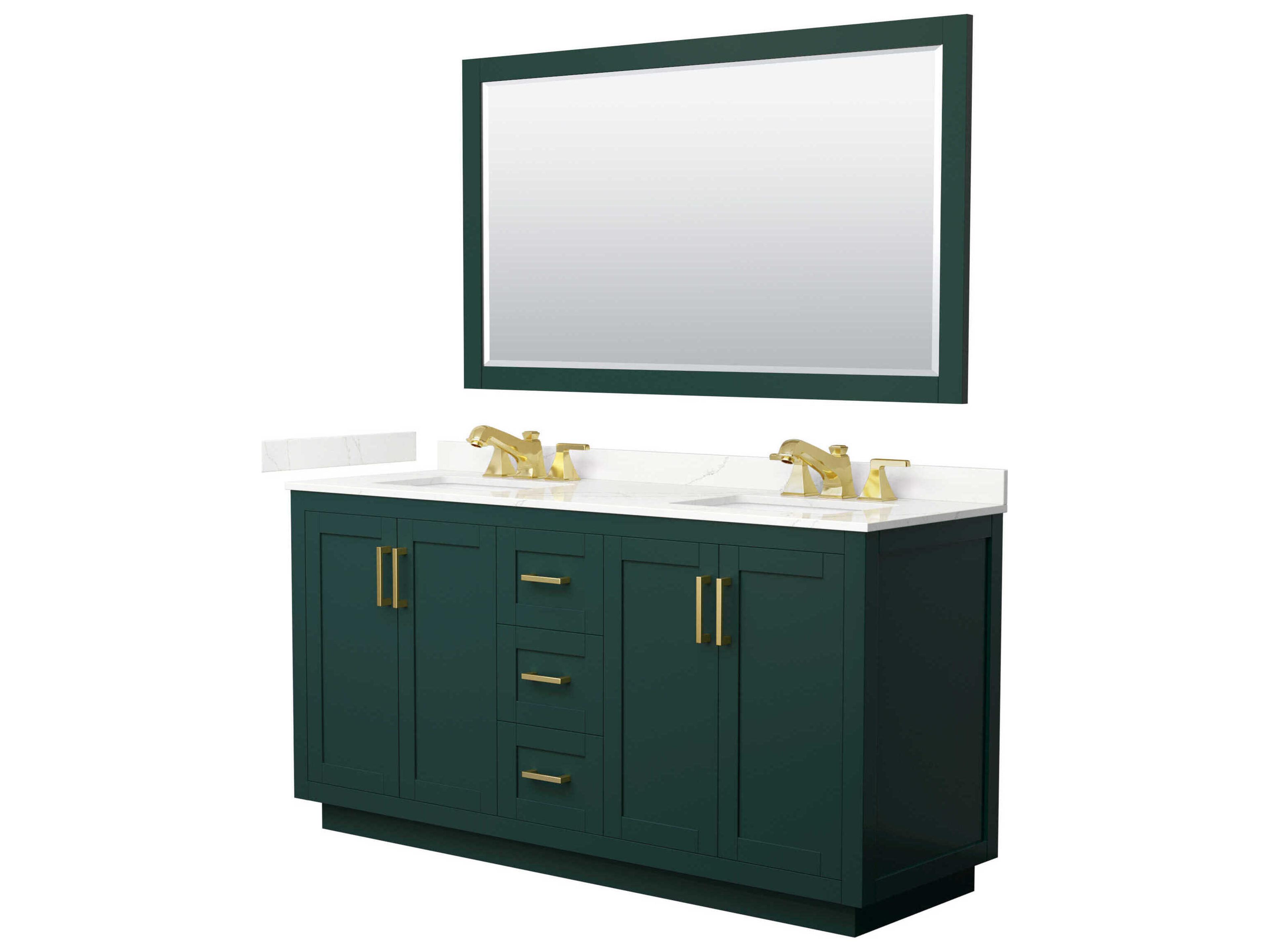 Wyndham Collection Miranda 66" Green Vanity with 58" Mirror