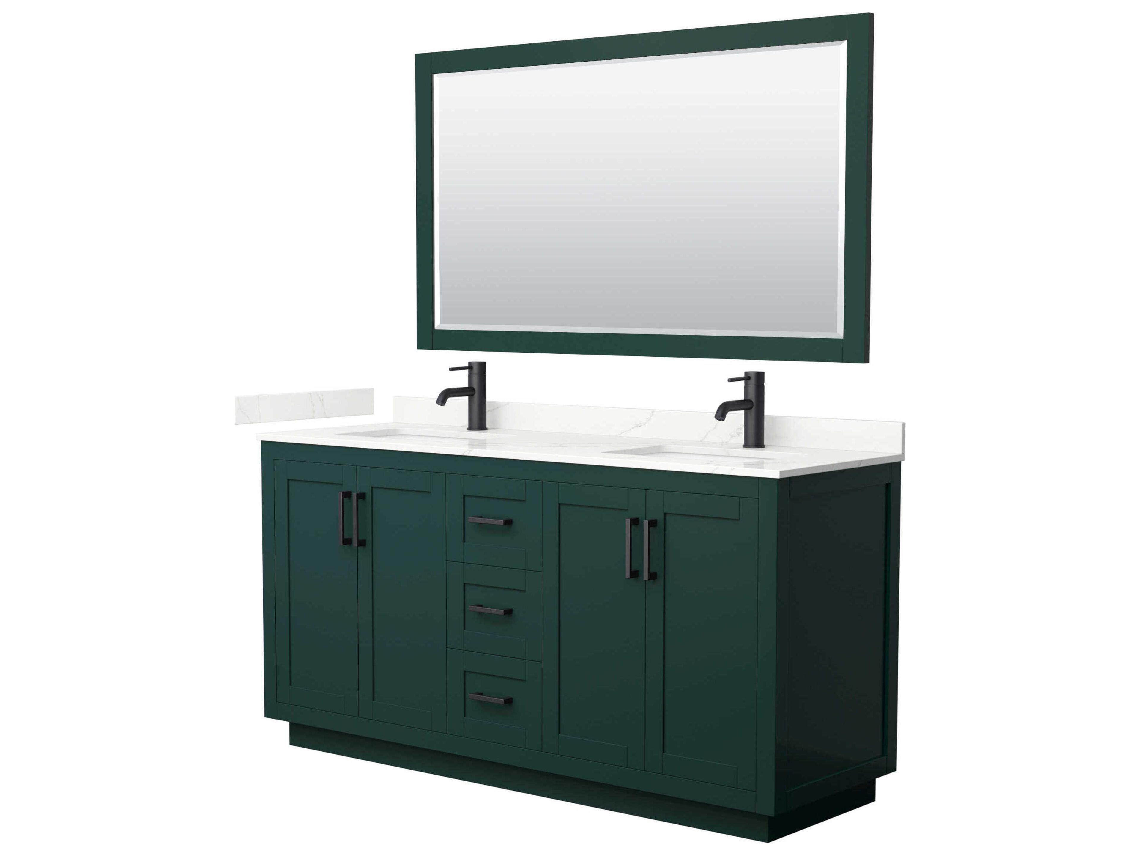 Wyndham Collection Miranda 66" Green Vanity with 58" Mirror